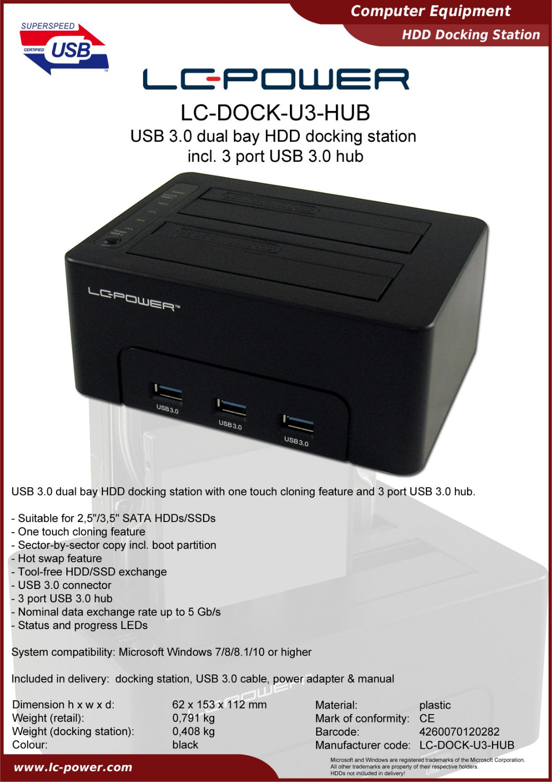 LC-Power LC-DOCK-U3-HUB User Manual