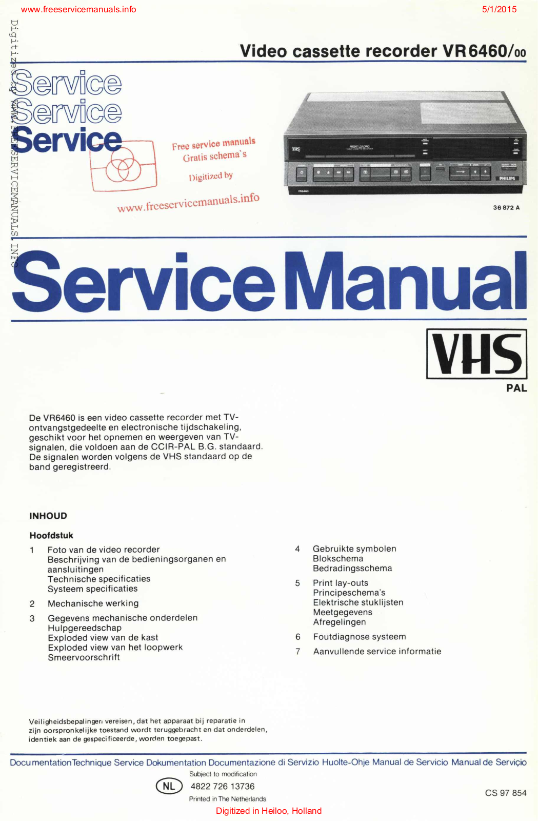 Philips vr6460 Datasheet - ManualMachine.com