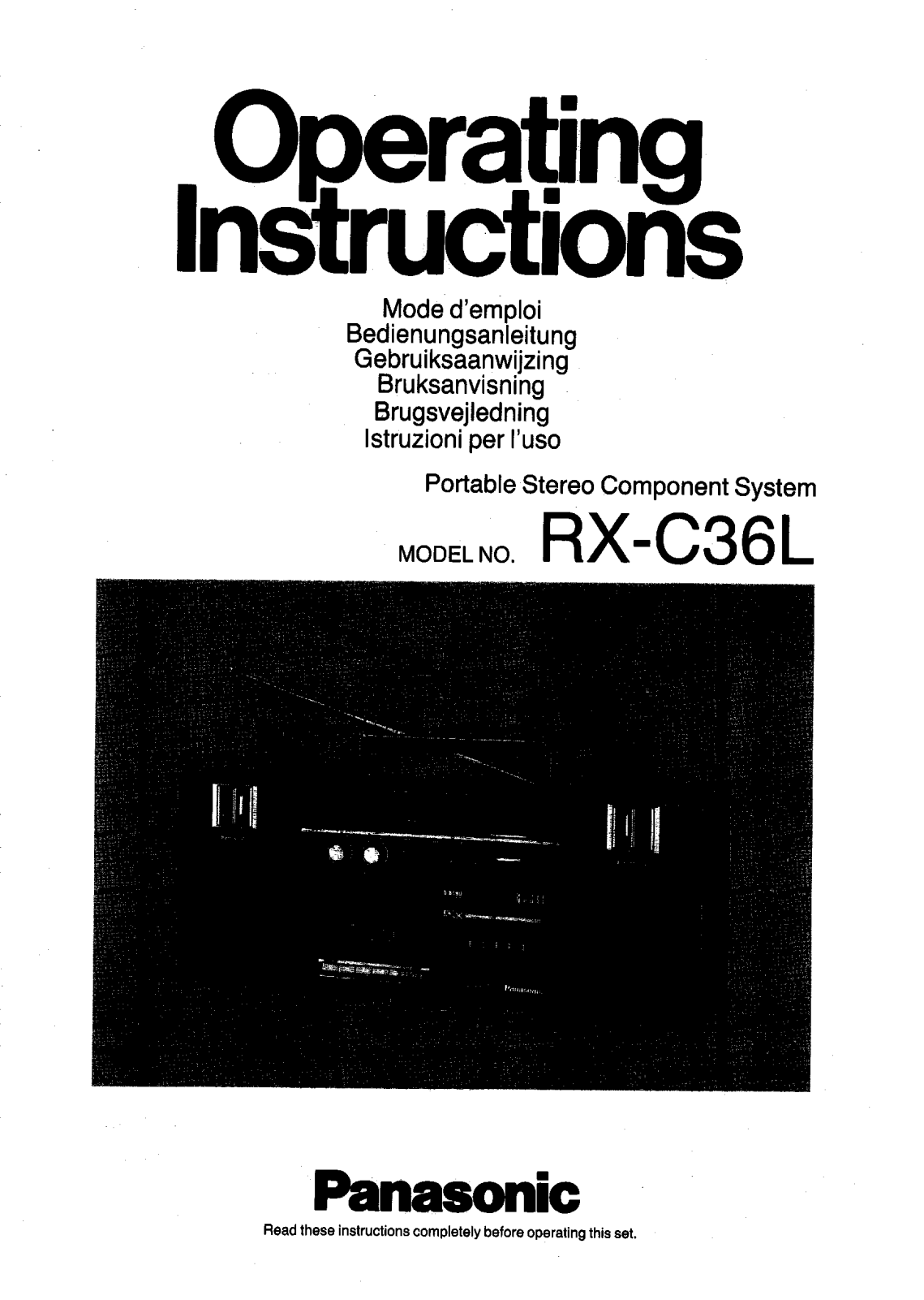 Panasonic RX-C36 User Manual