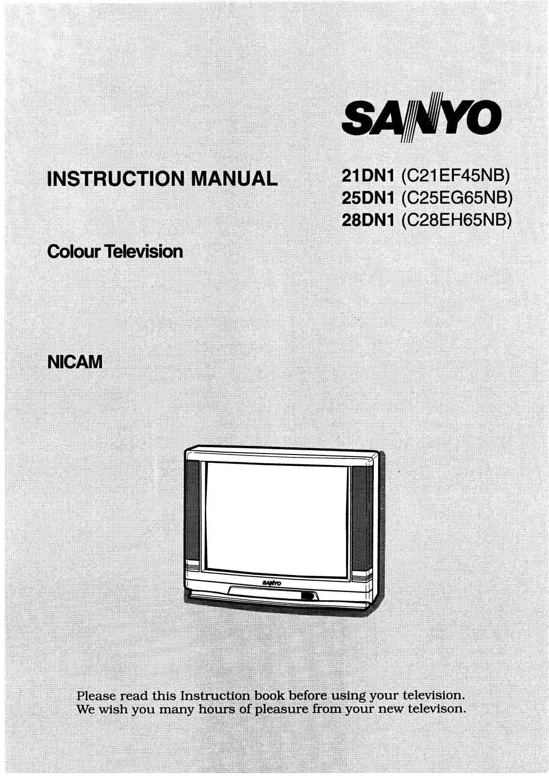 Sanyo 21DN1, 25DN1, 28DN1 Instruction Manual
