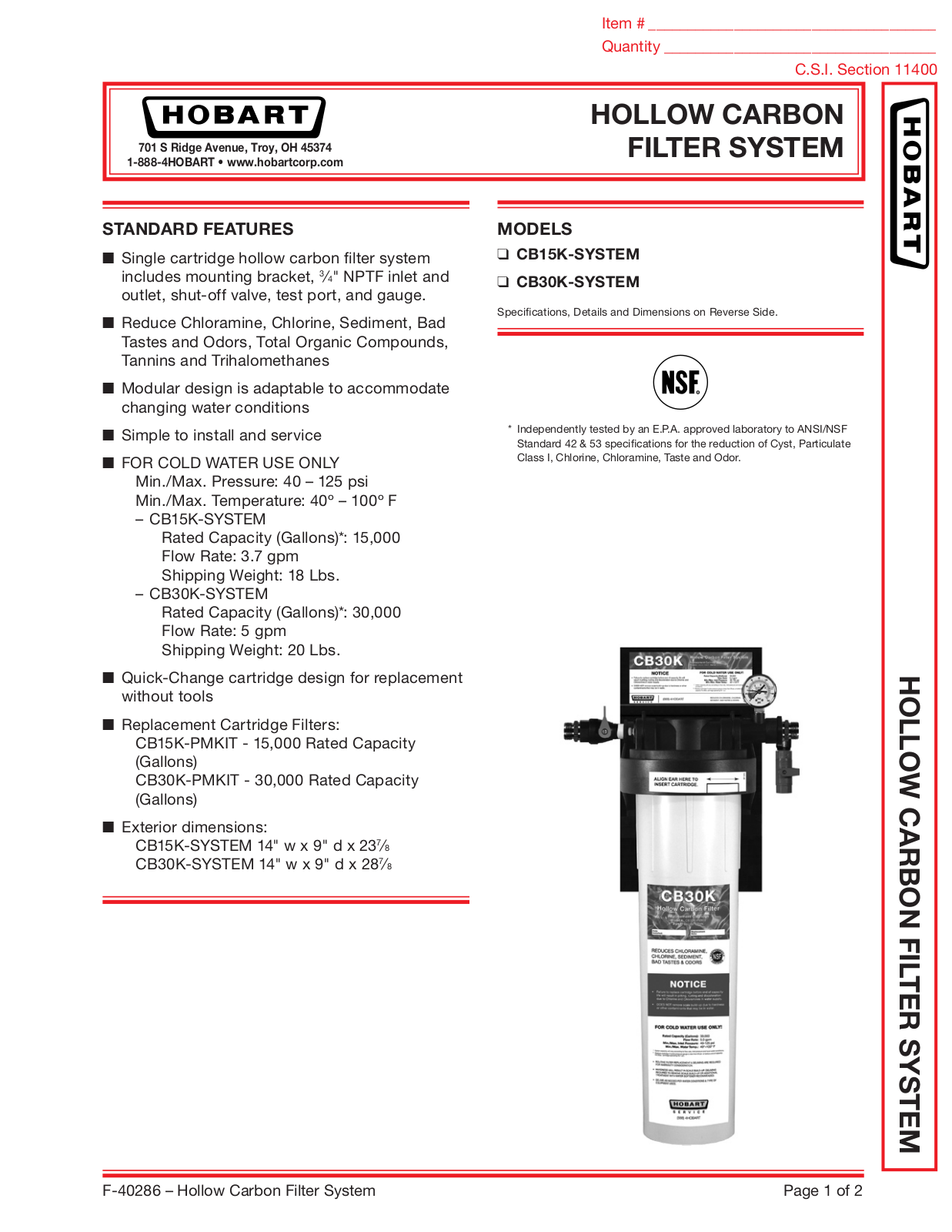 Hobart CB15K General Manual