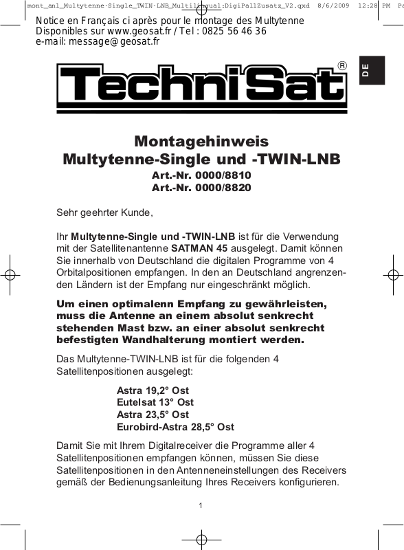 TECHNISAT Multytenne User Manual