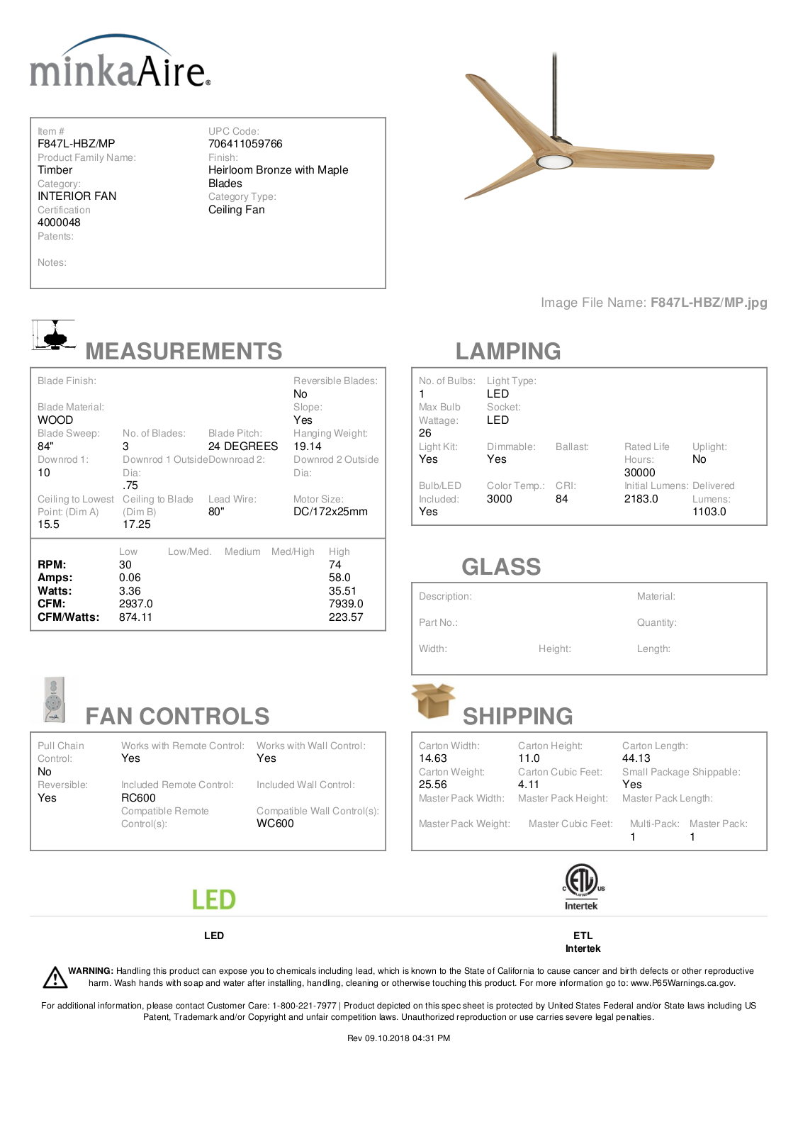 Minka Aire MKA10013 Specifications - ManualMachine.com