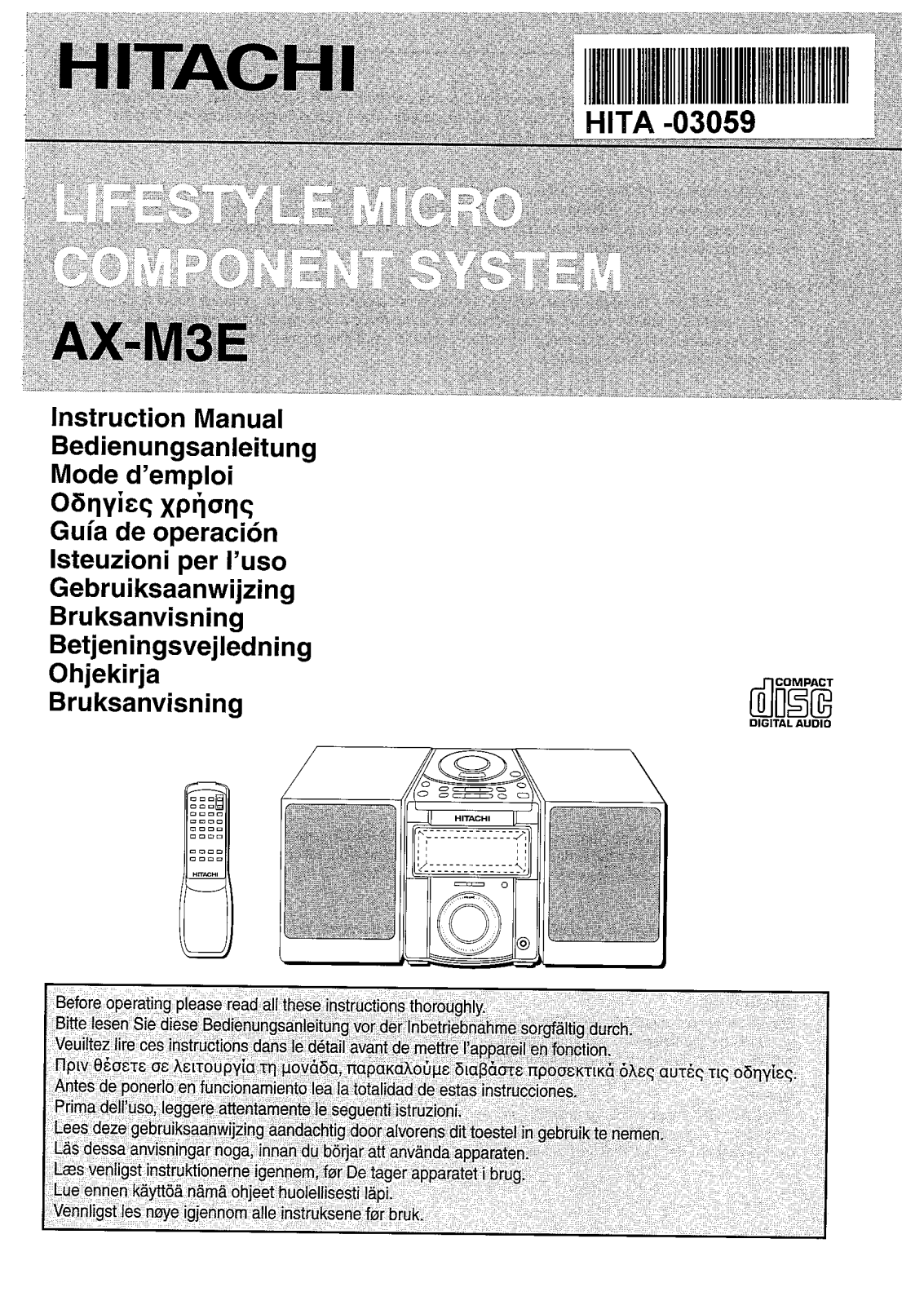 Hitachi AXM3E User Manual