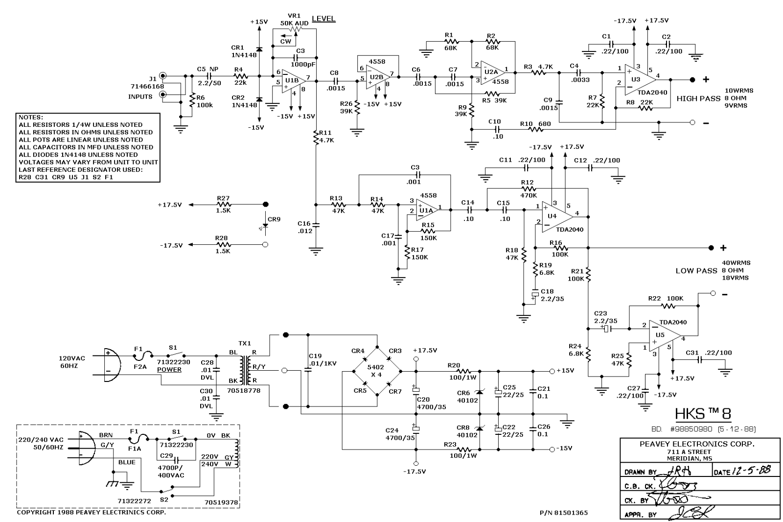 Peavey hks 8 schematic