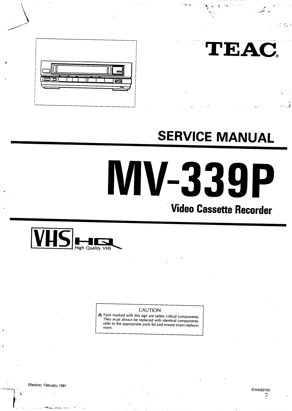 TEAC MV-339-P Service manual