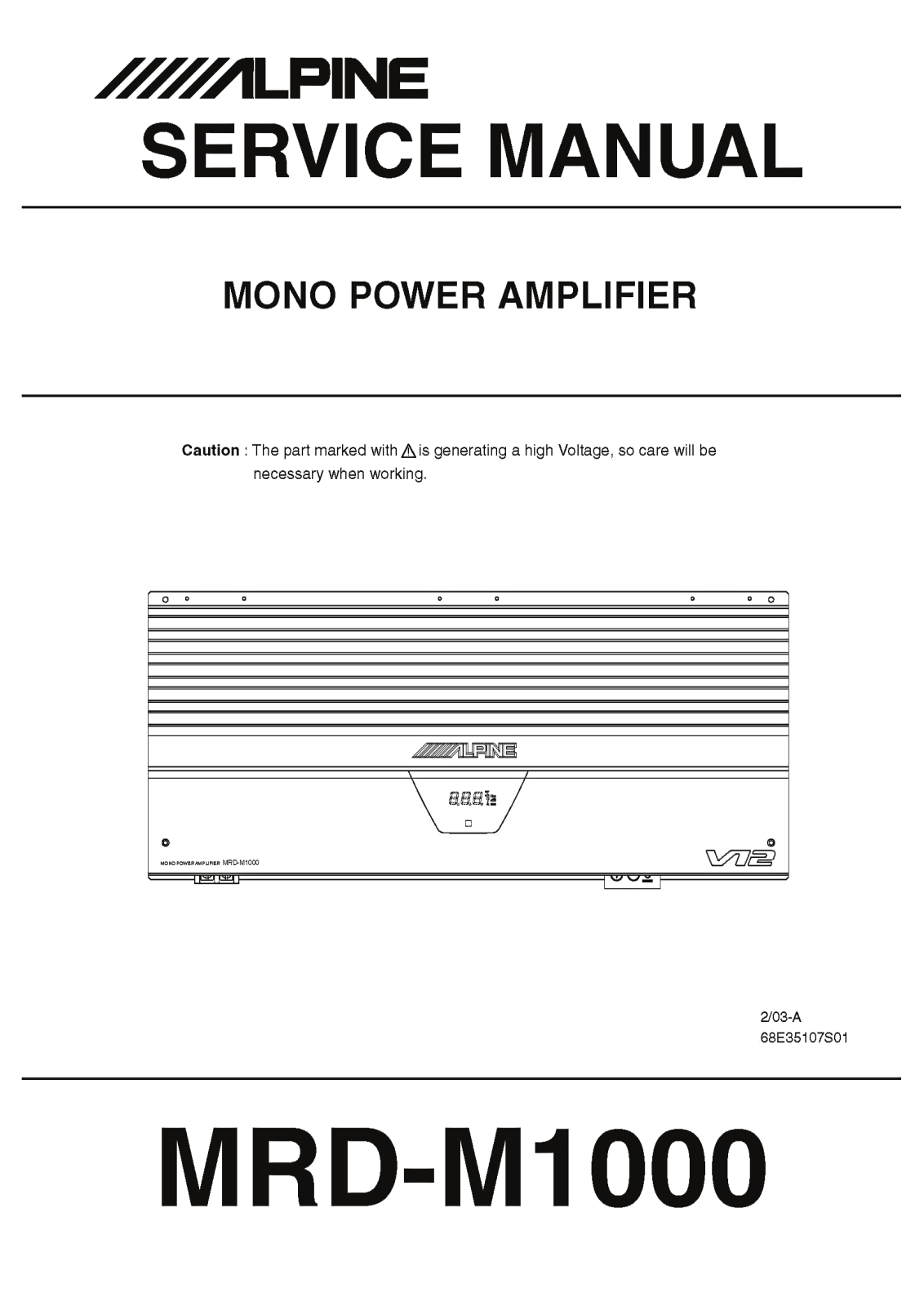 Alpine MRD-M1000 Service Manual