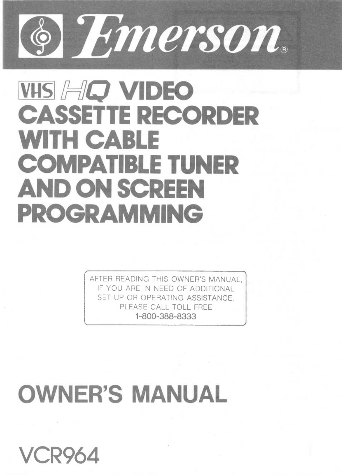 EMERSON VCR964 User Manual