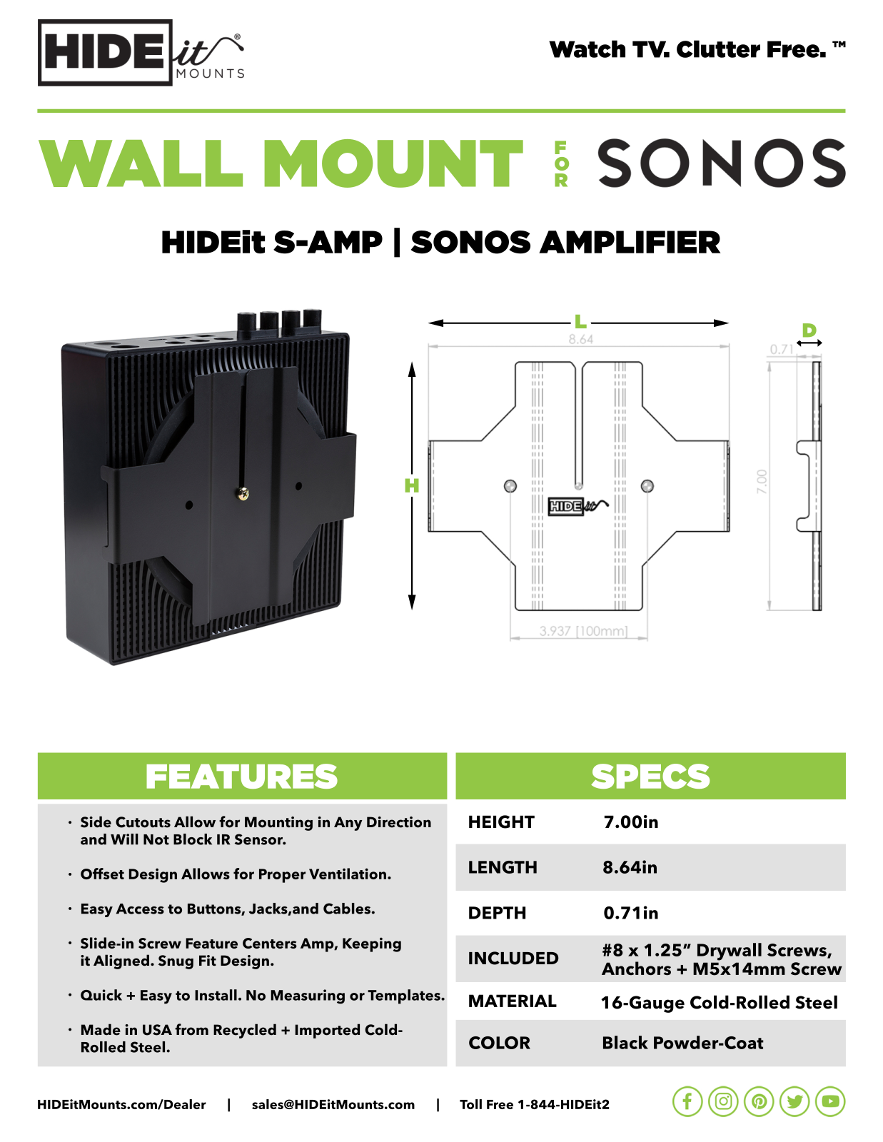 HIDEit Mounts HID10003 Specifications - ManualMachine.com