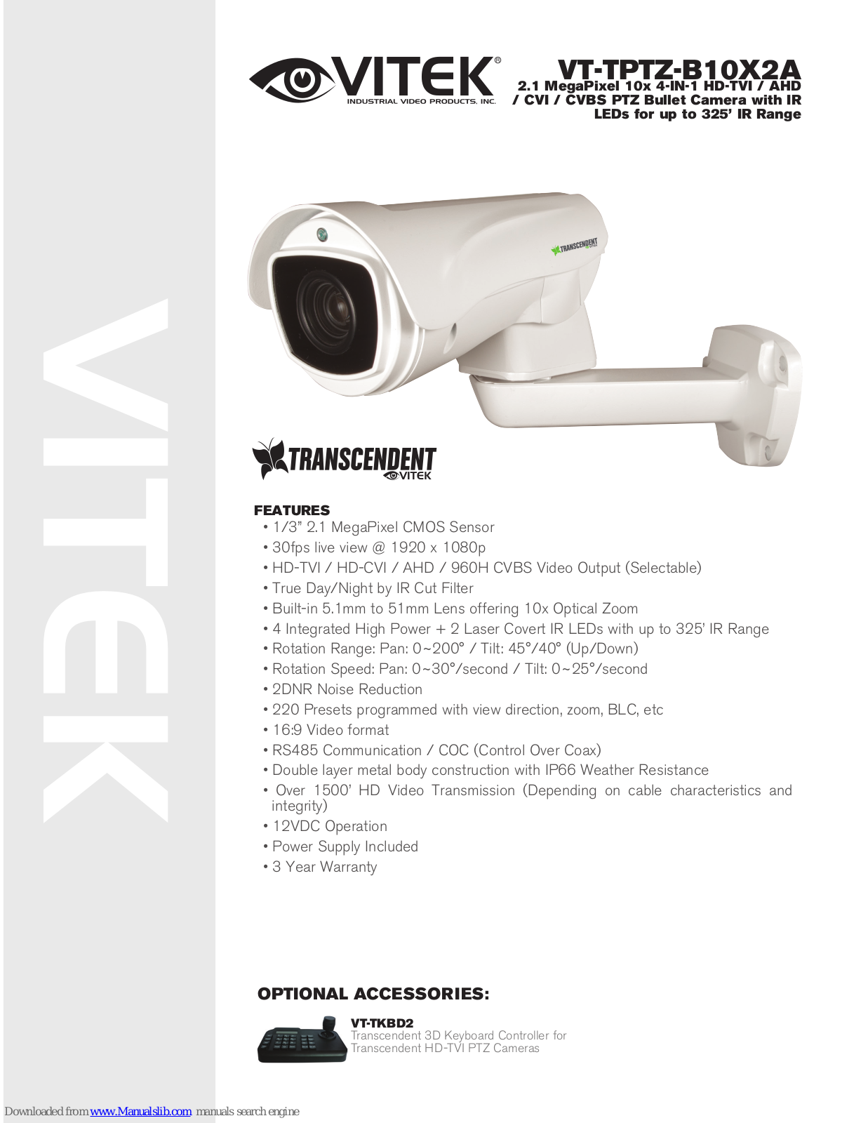 Vitek Transcendent VT-TPTZ-B10X2A User Manual