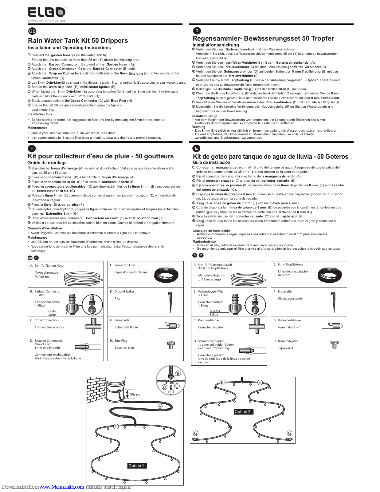 Elgo RWK50 Installation And Operation Instructions Manual