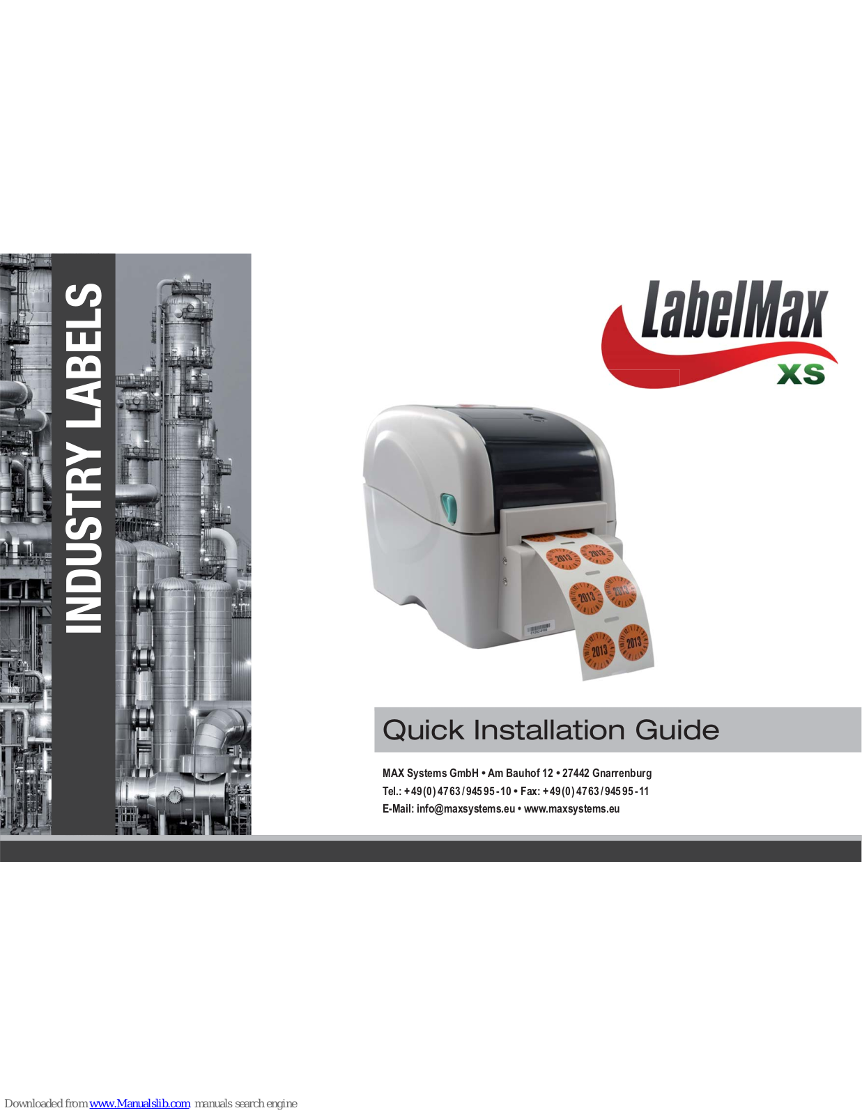 Max Systems LabelMax XS Installation Manual