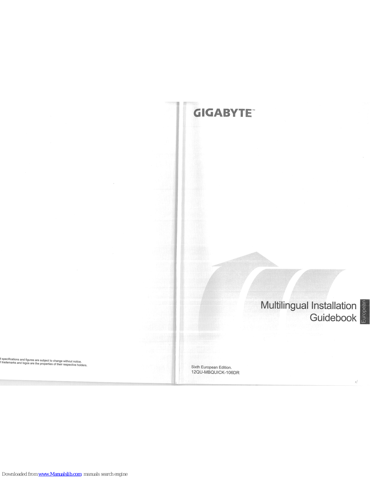 Gigabyte 12QU-MBQUICK-106DR Installation Manual