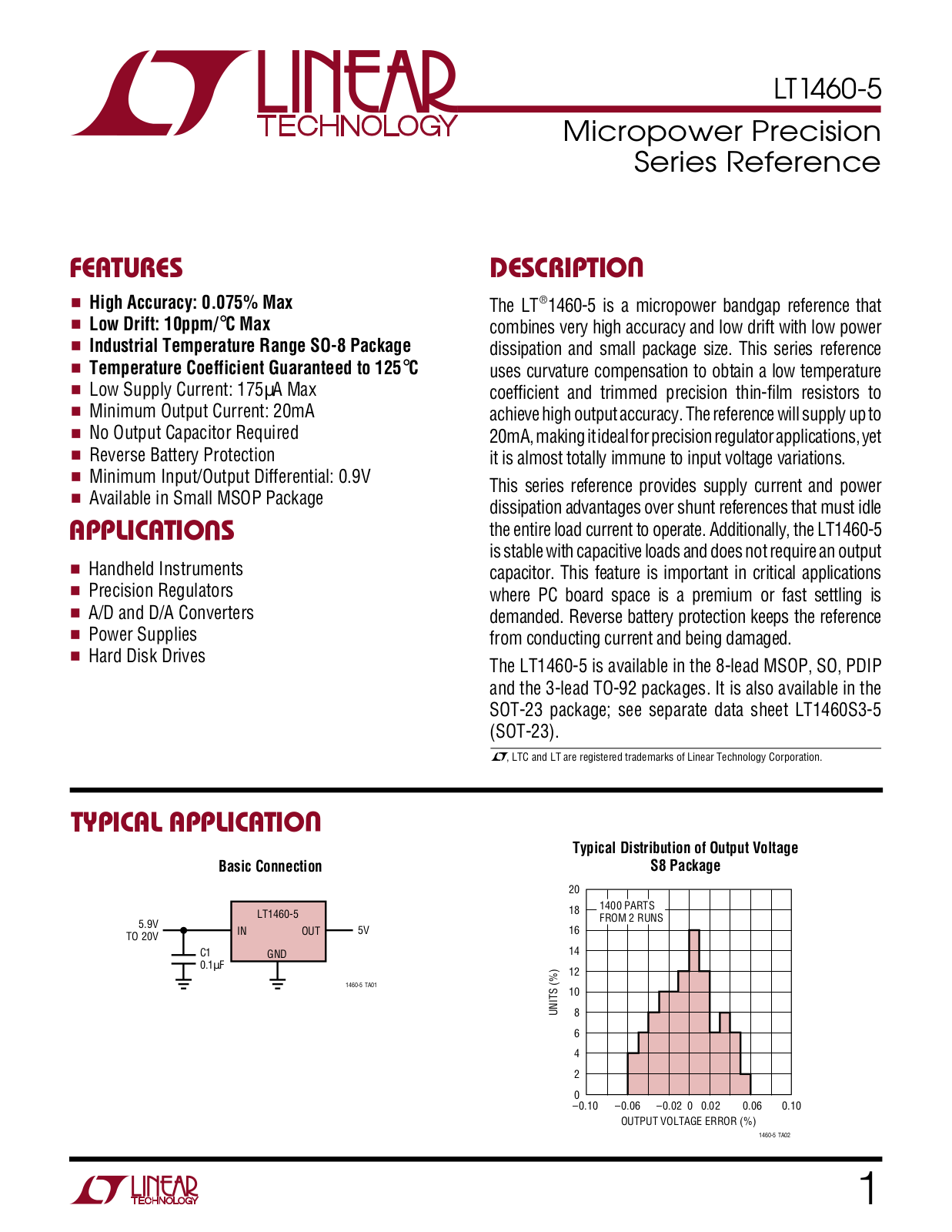 Datasheet LT1460-5 Datasheet (Linear Technology) - ManualMachine.com