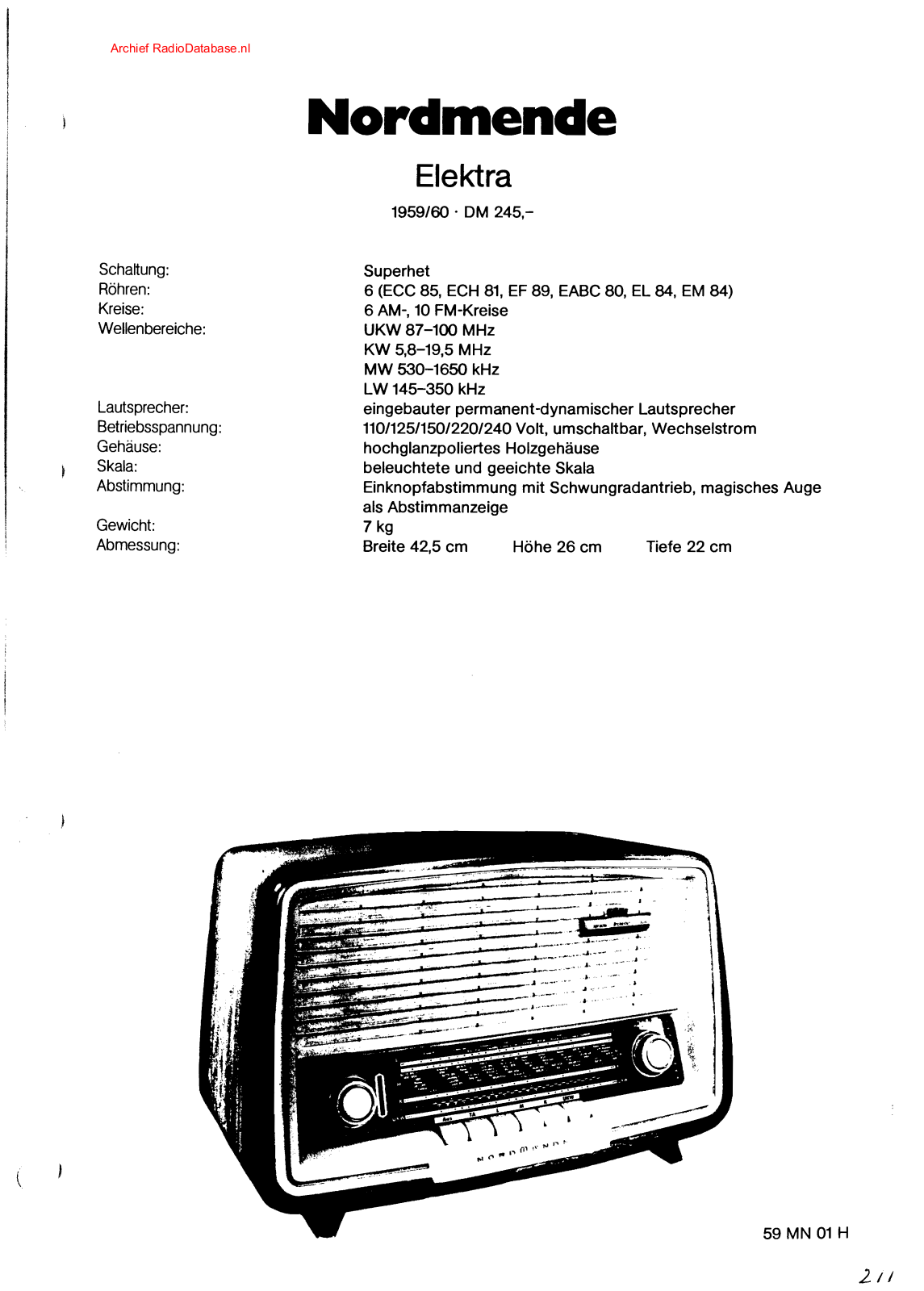 Nordmende Elektra Schematic