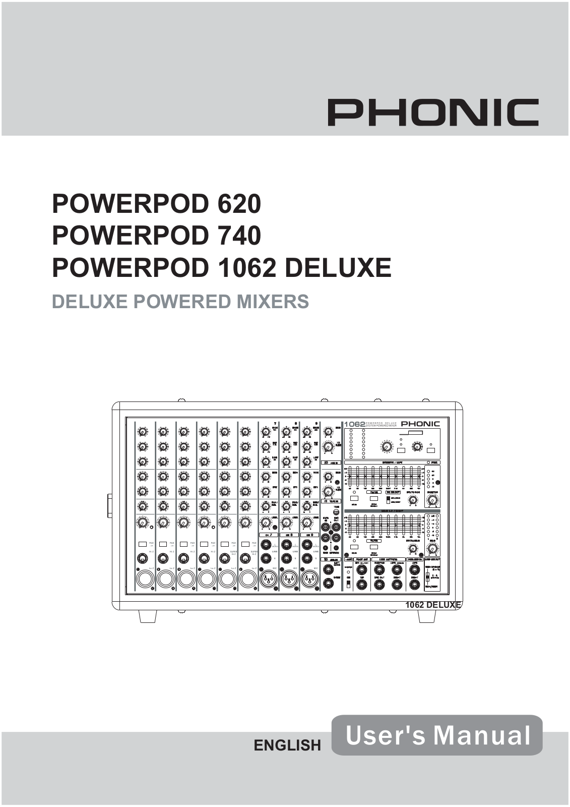 Phonic POWERPOD 1062 DELUXE, POWERPOD 740 Manual