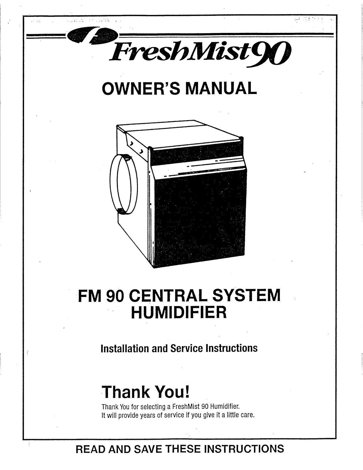 Field Controls FRESHMIST FM 90 User Manual