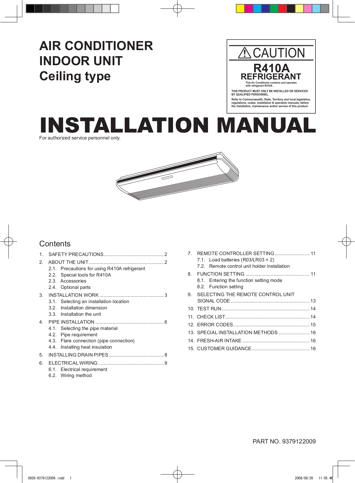 General ABHA36LCT, AOHD36LATT, ABHA45LCT, AOHD45LATT, ABHA54LCT Installation Manual