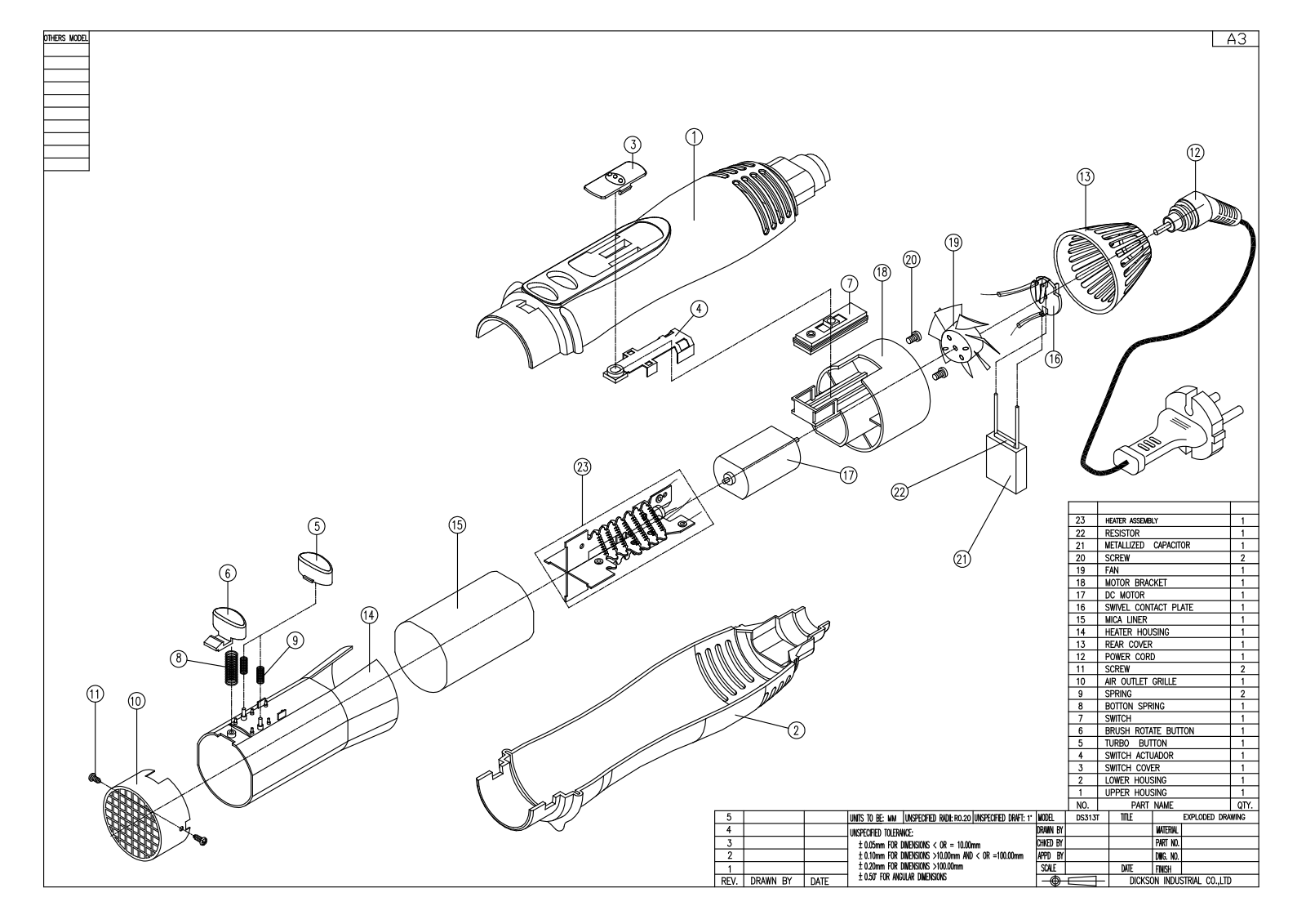 Vitek VT-1318 Exploded view