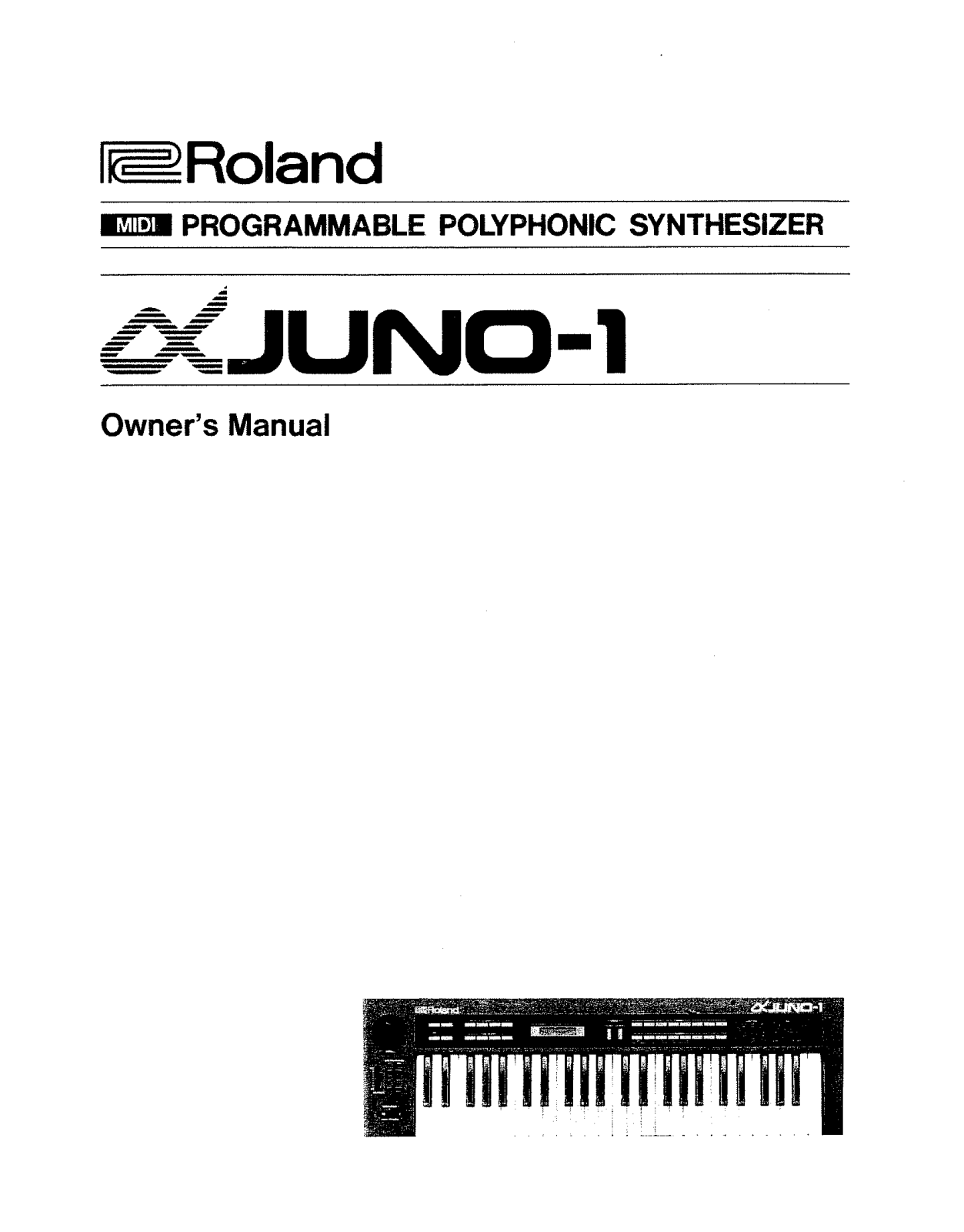 Roland Corporation JUNO-1 Owner's Manual