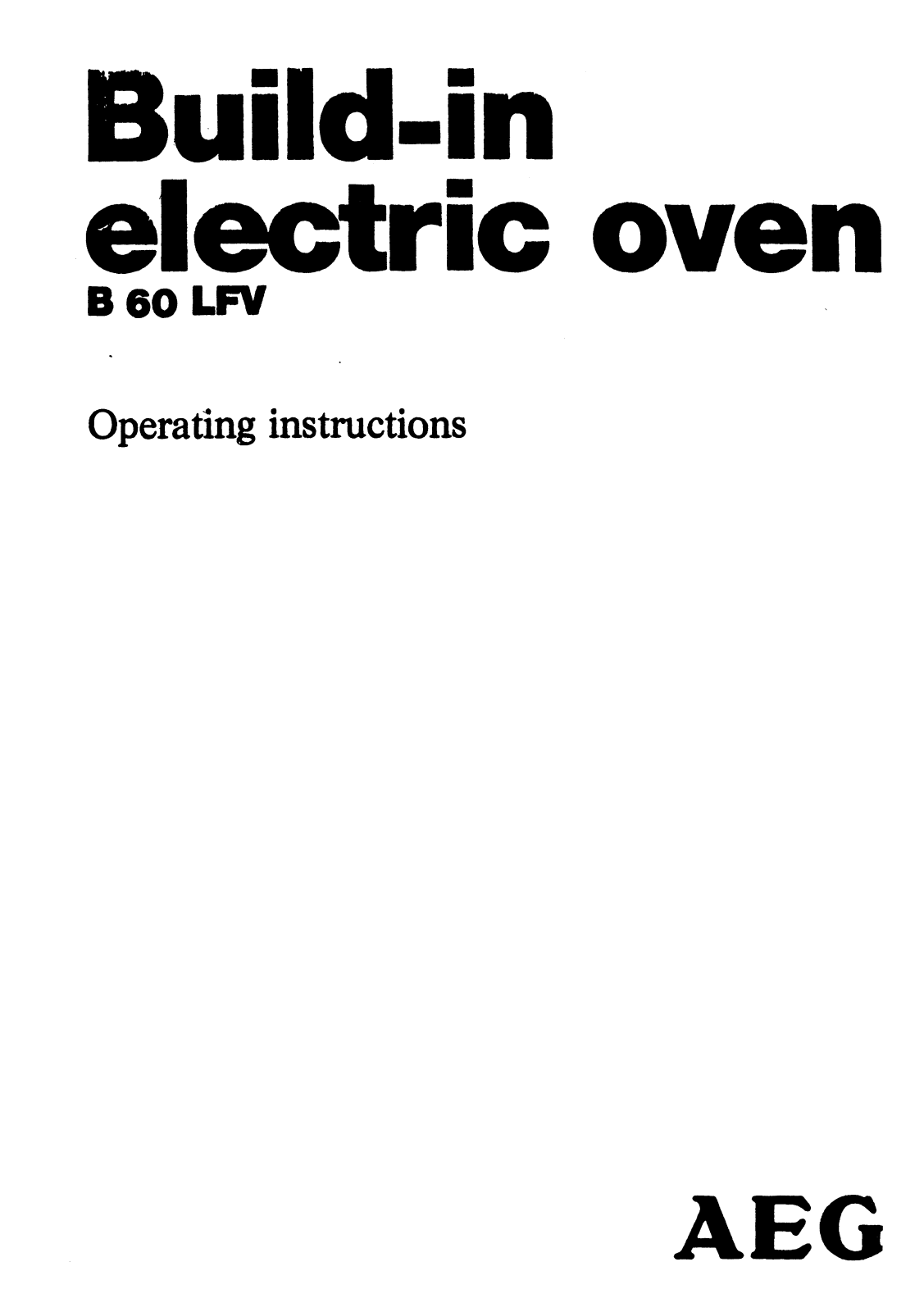 Electrolux B 60 LFV User Manual