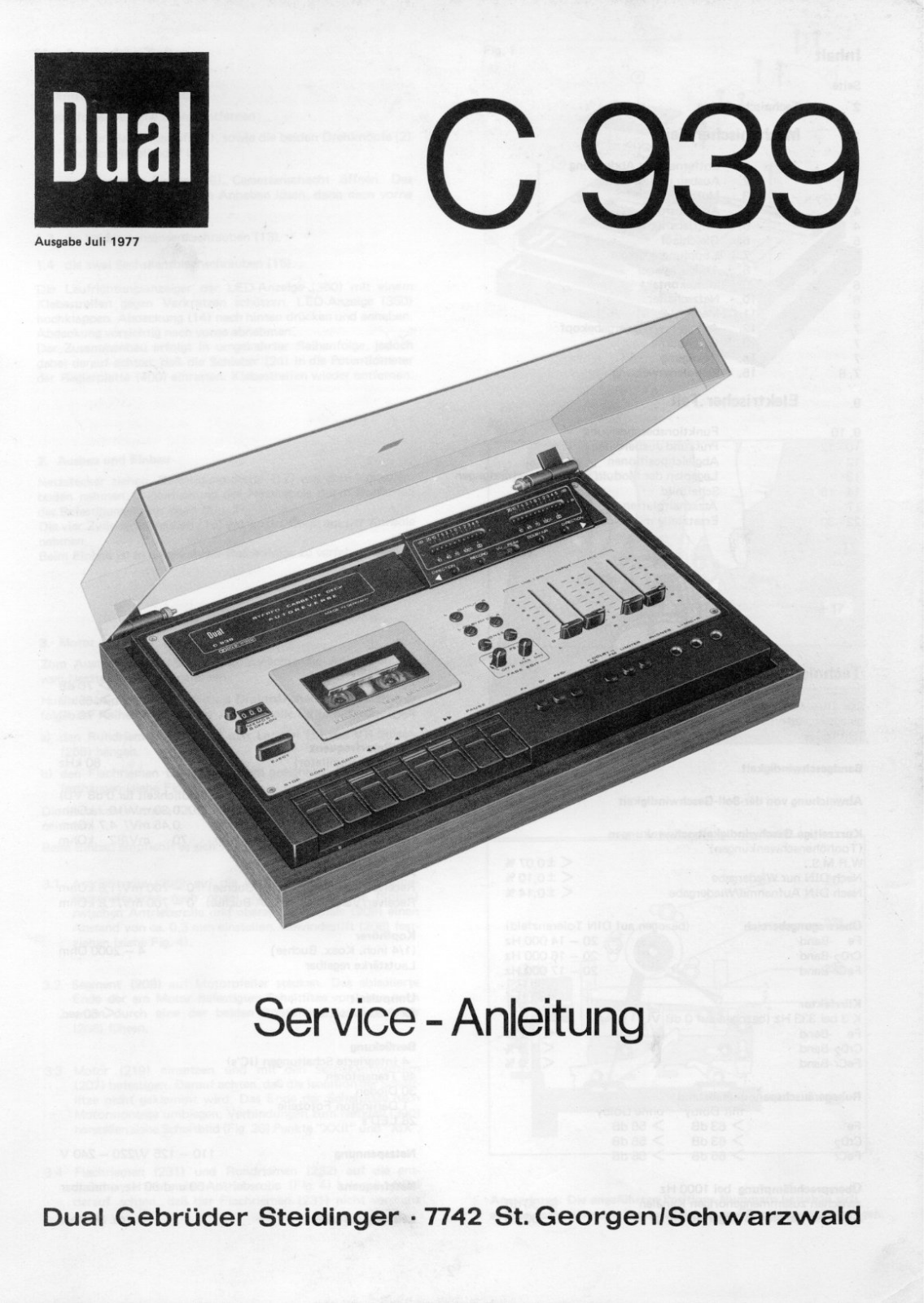 Dual C-939 Service manual