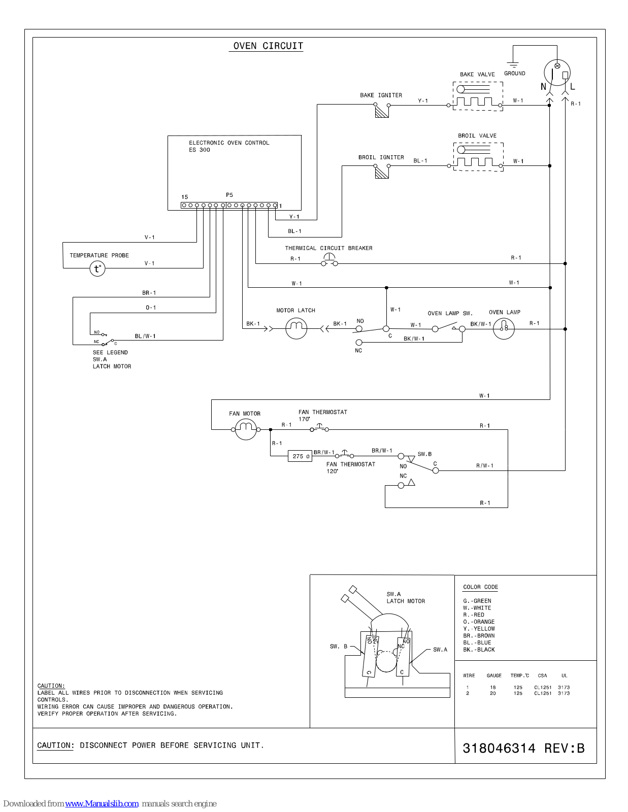 Frigidaire Oven circuit Wiring Diagram