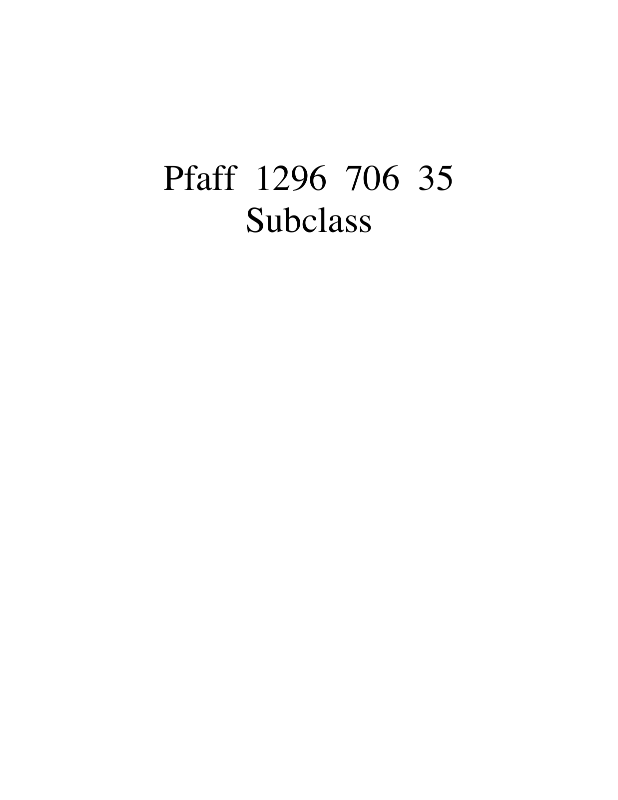 PFAFF 1296 706 35 Parts List