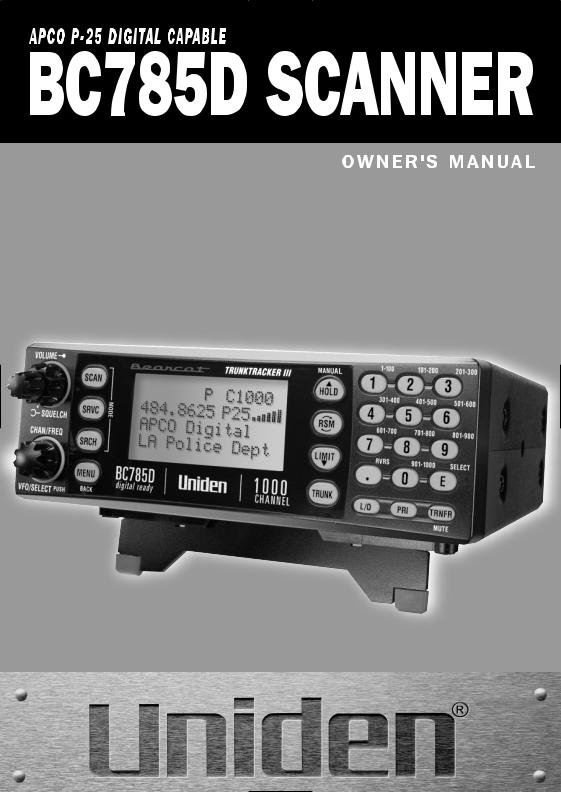 Uniden BC785D User Manual