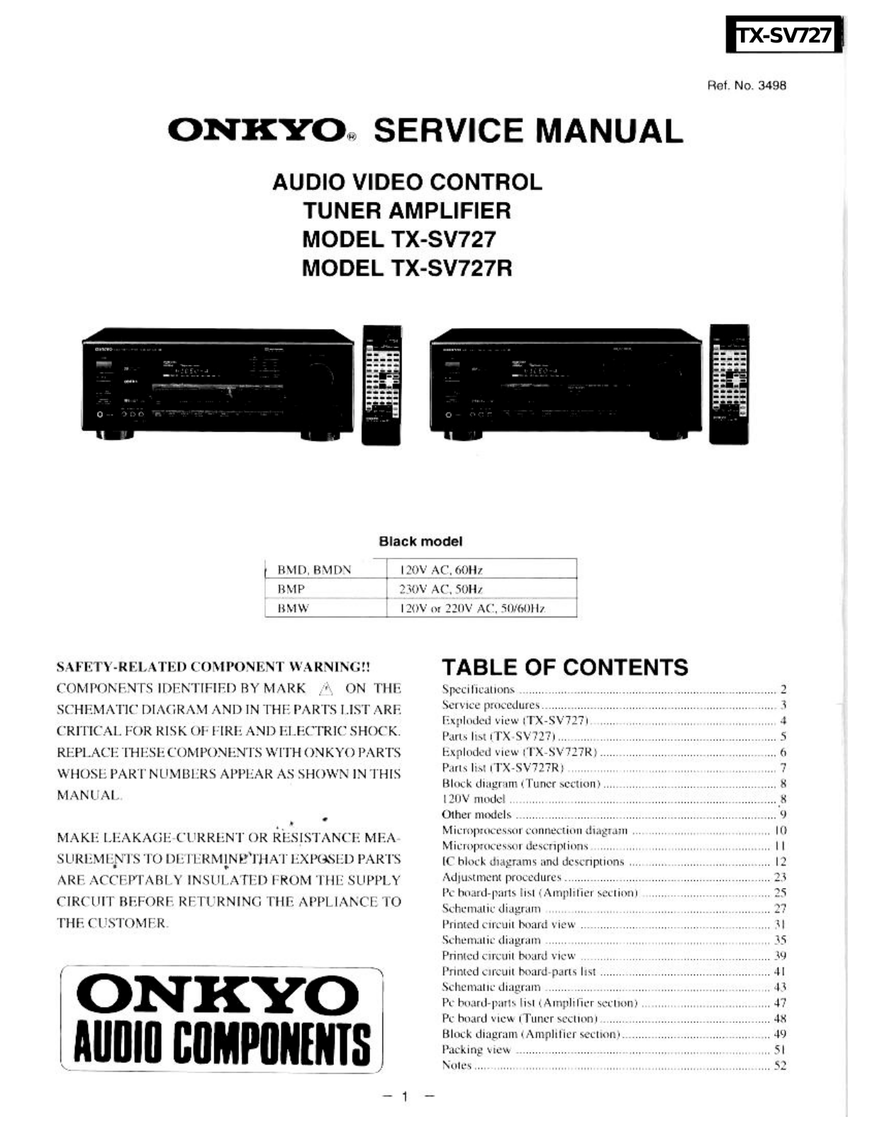 Onkyo TXSV-727 Service manual