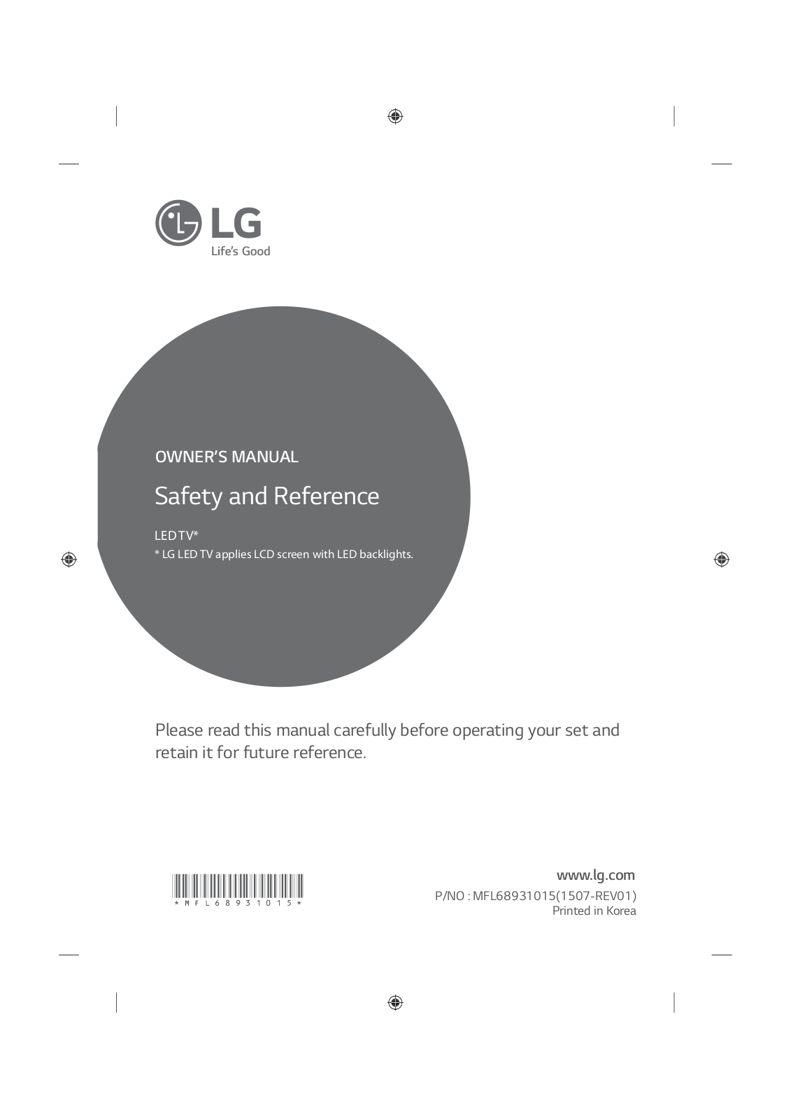 LG 58UF8307, 70UF772V Owner's Manual