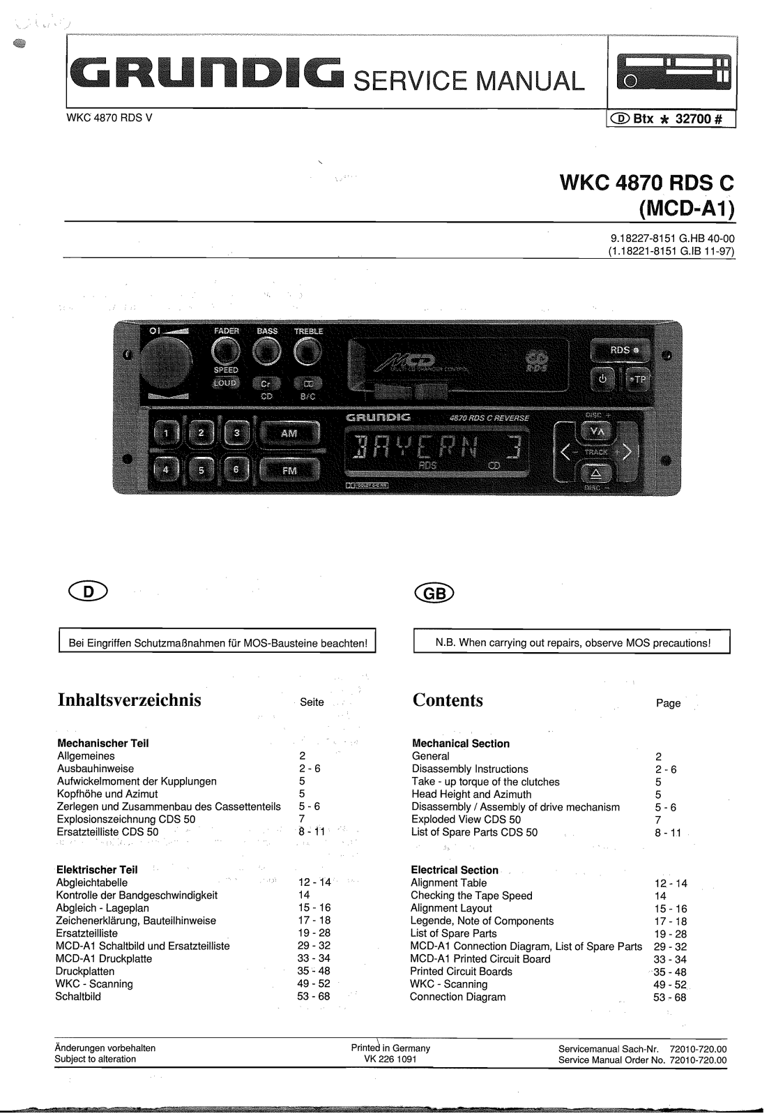 Grundig WKC-4870-RDSC Service Manual
