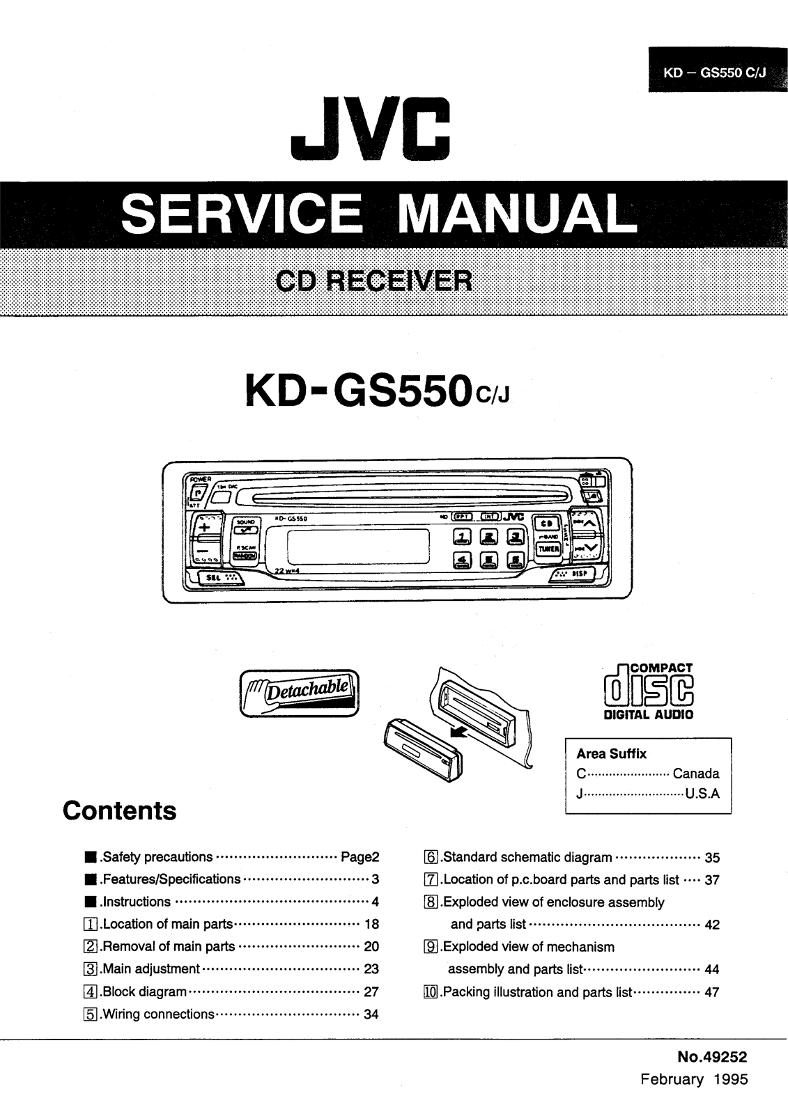 JVC KDGS-550 Service manual