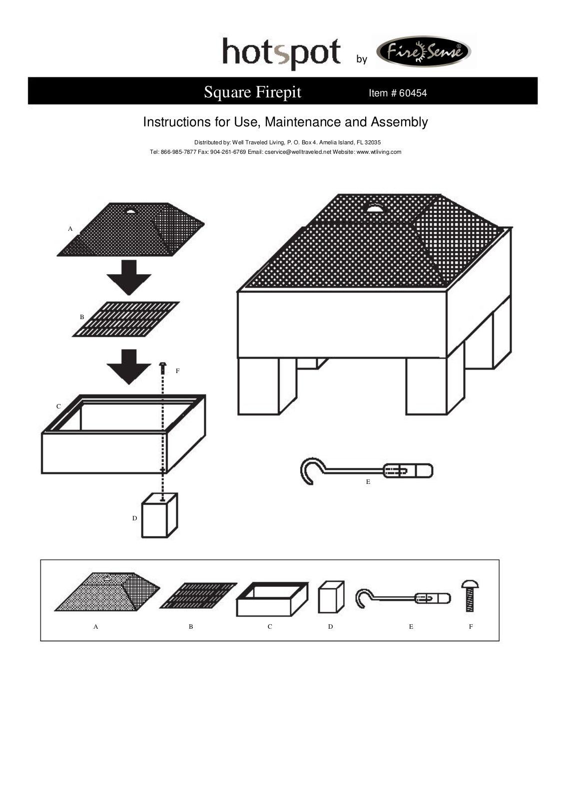 Well Traveled Living 60454 User Manual