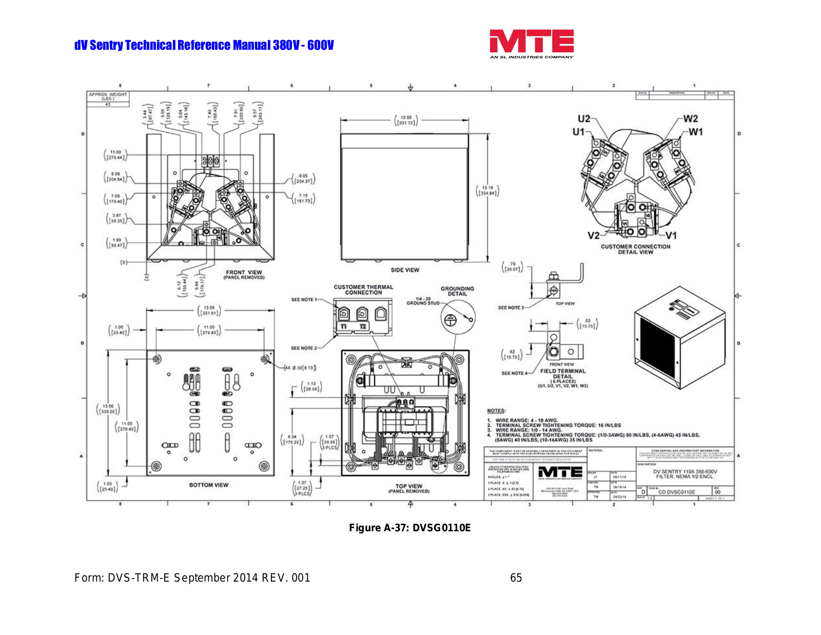 MTE DVSG0110E Technical Reference Manual