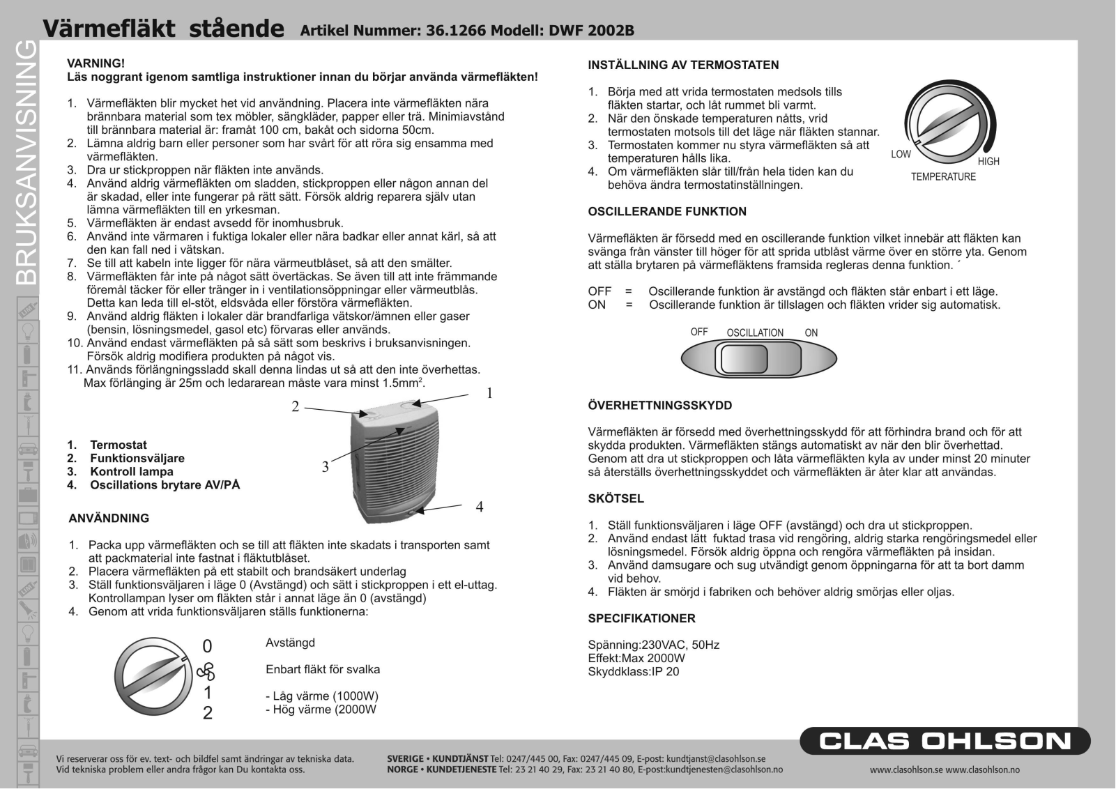 CLAS OHLSON DWF 2002B User manual - ManualMachine.com