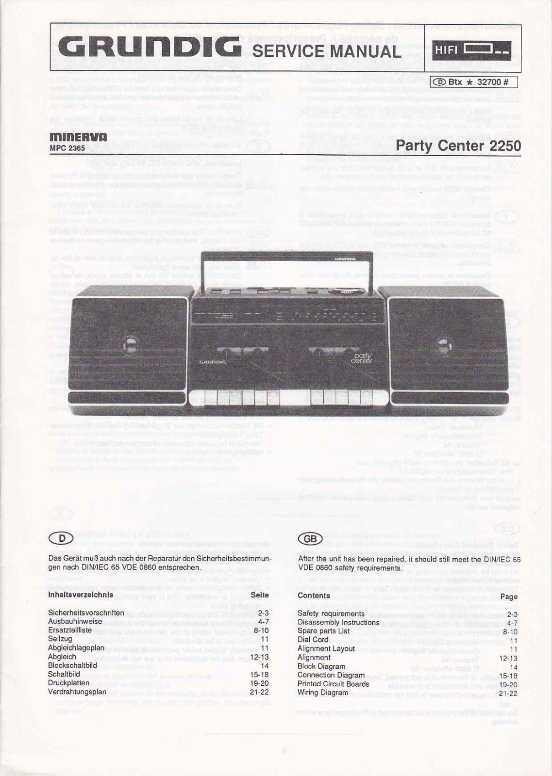 Grundig MV-4-Party-Center-2250 Service Manual