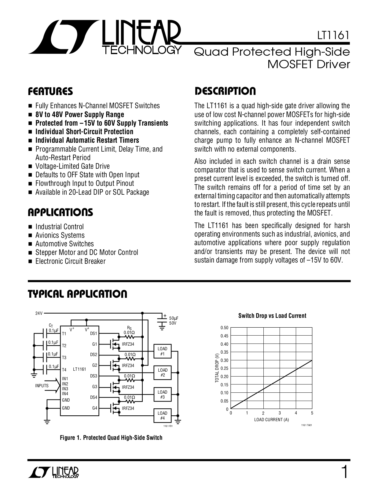 Linear Technology LT1161IS, LT1161CS, LT1161CN Datasheet