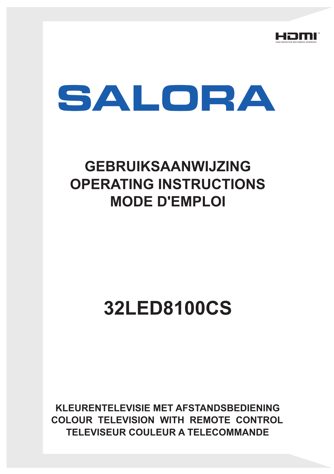 Salora 32LED8100CS Instruction Manual