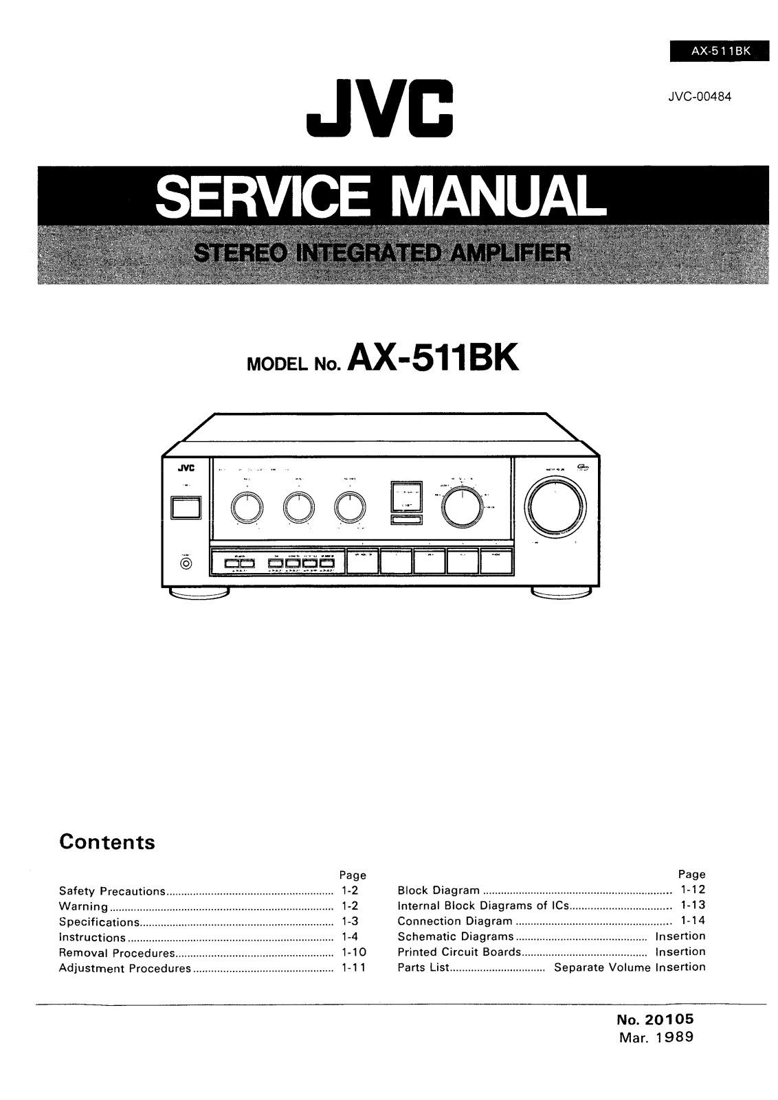 JVC AX-511-BK Service manual