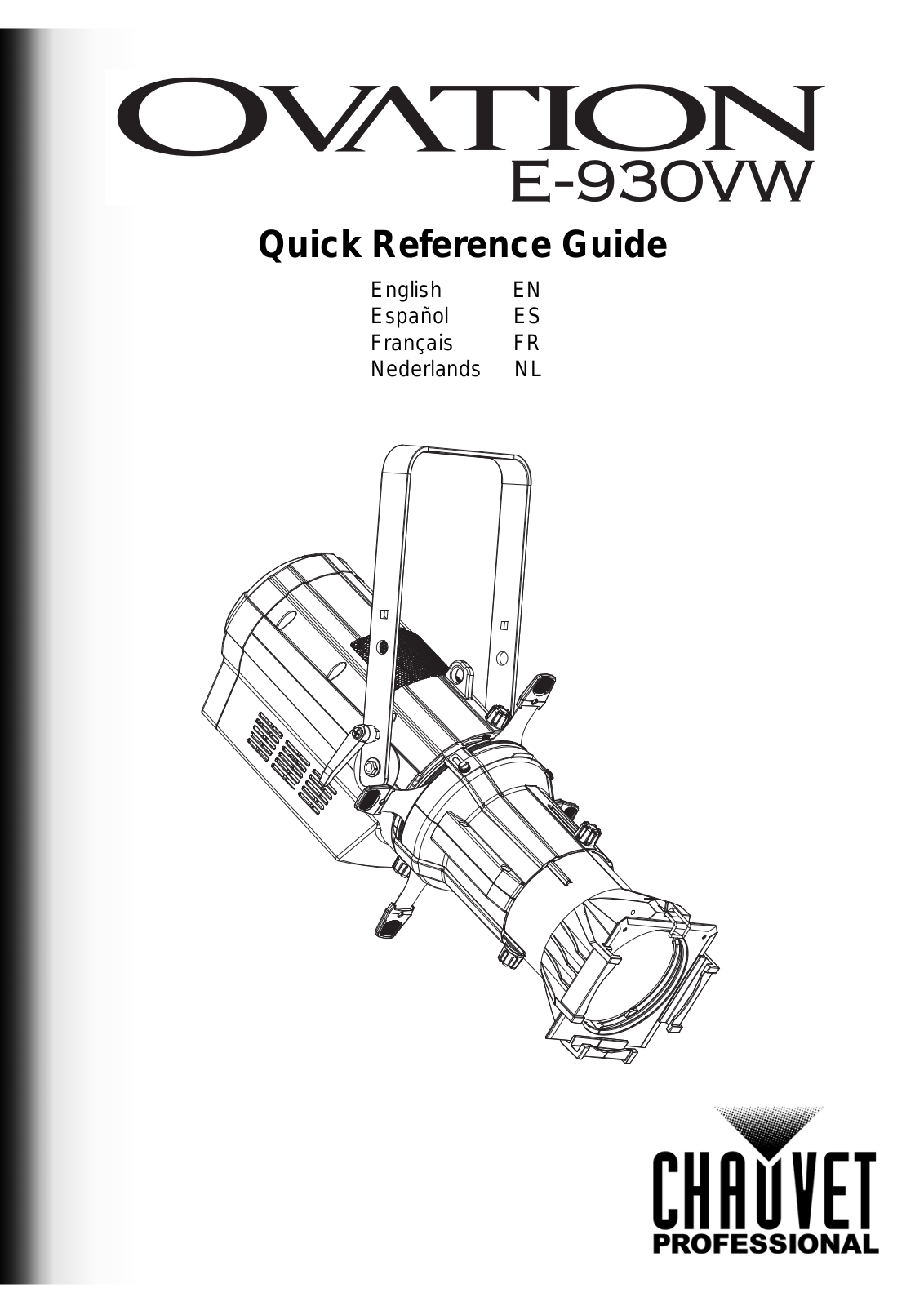 Chauvet Pro Ovation E-930VW Quick Start Guide