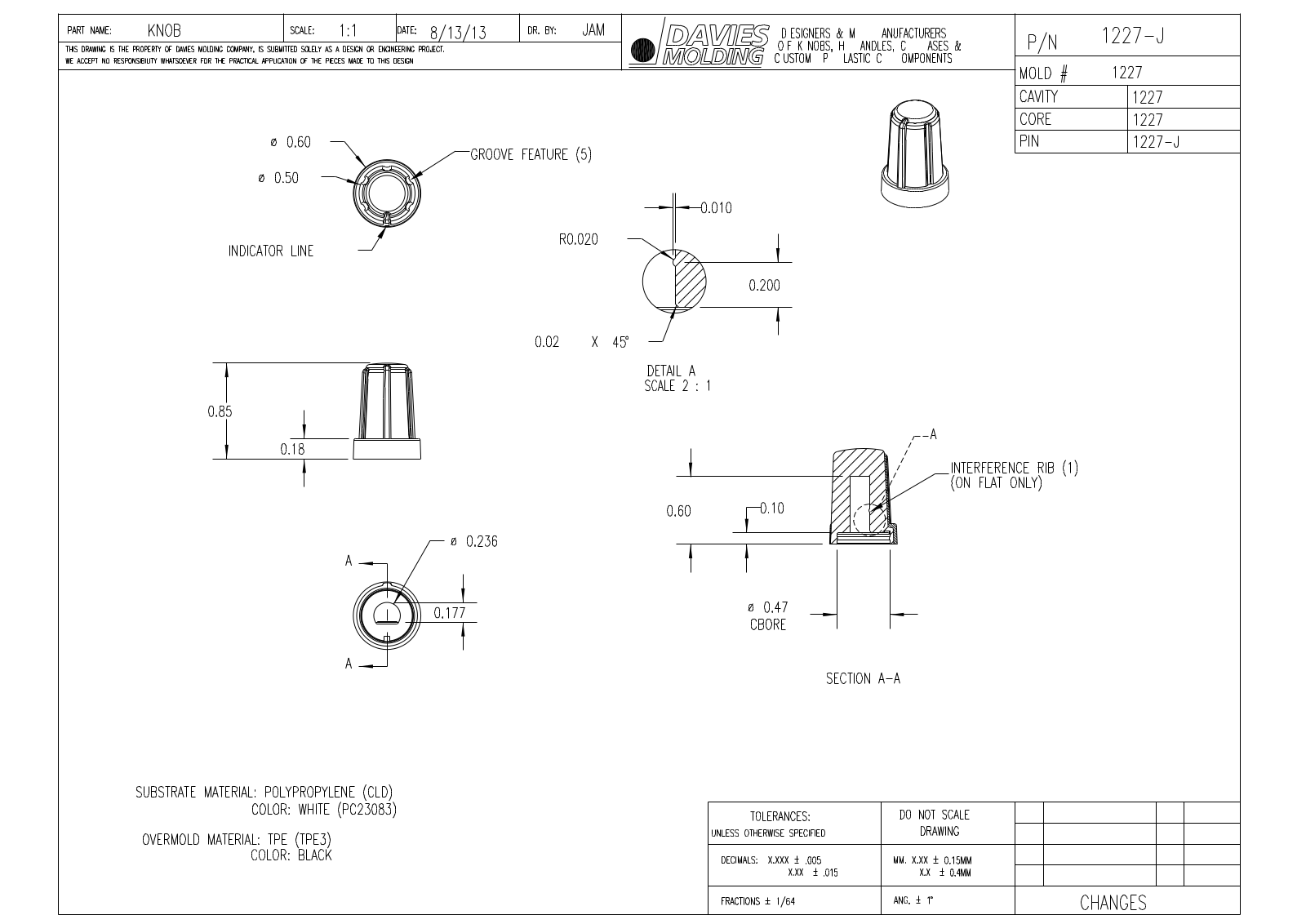 Davies Molding 1227-J Reference Drawing