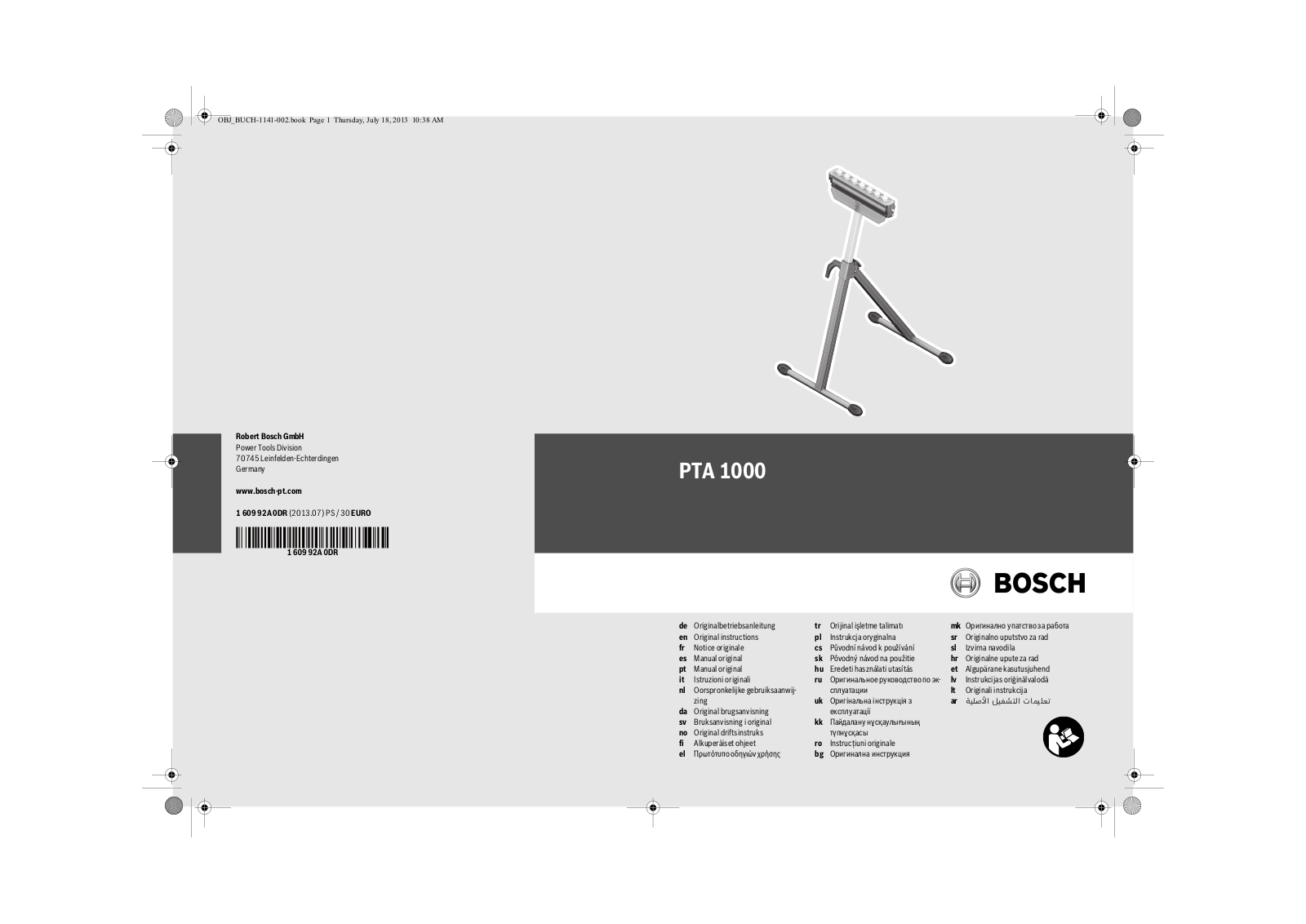 Bosch PTA 1000 User Manual