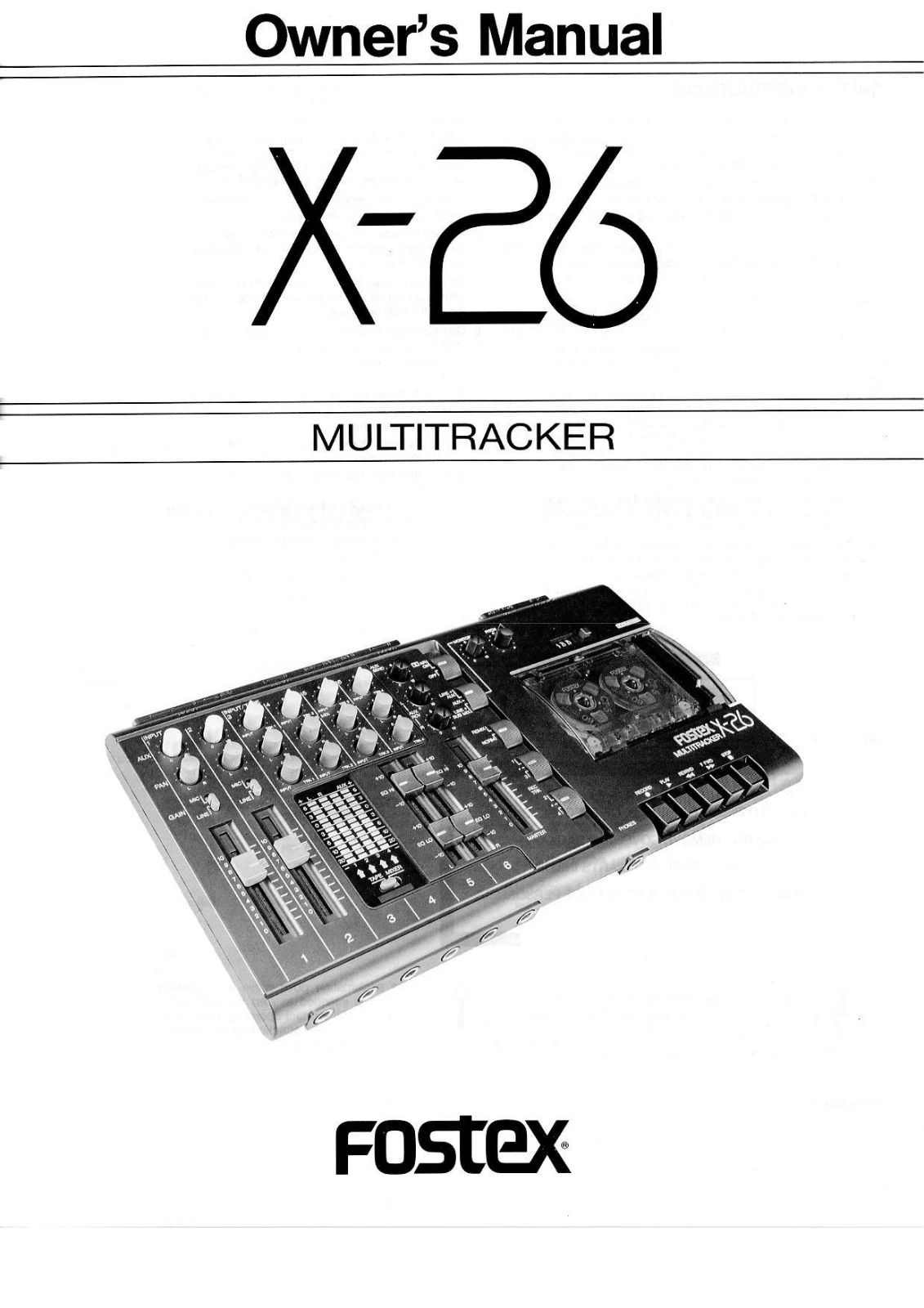 Fostex X-26 Owners Manual