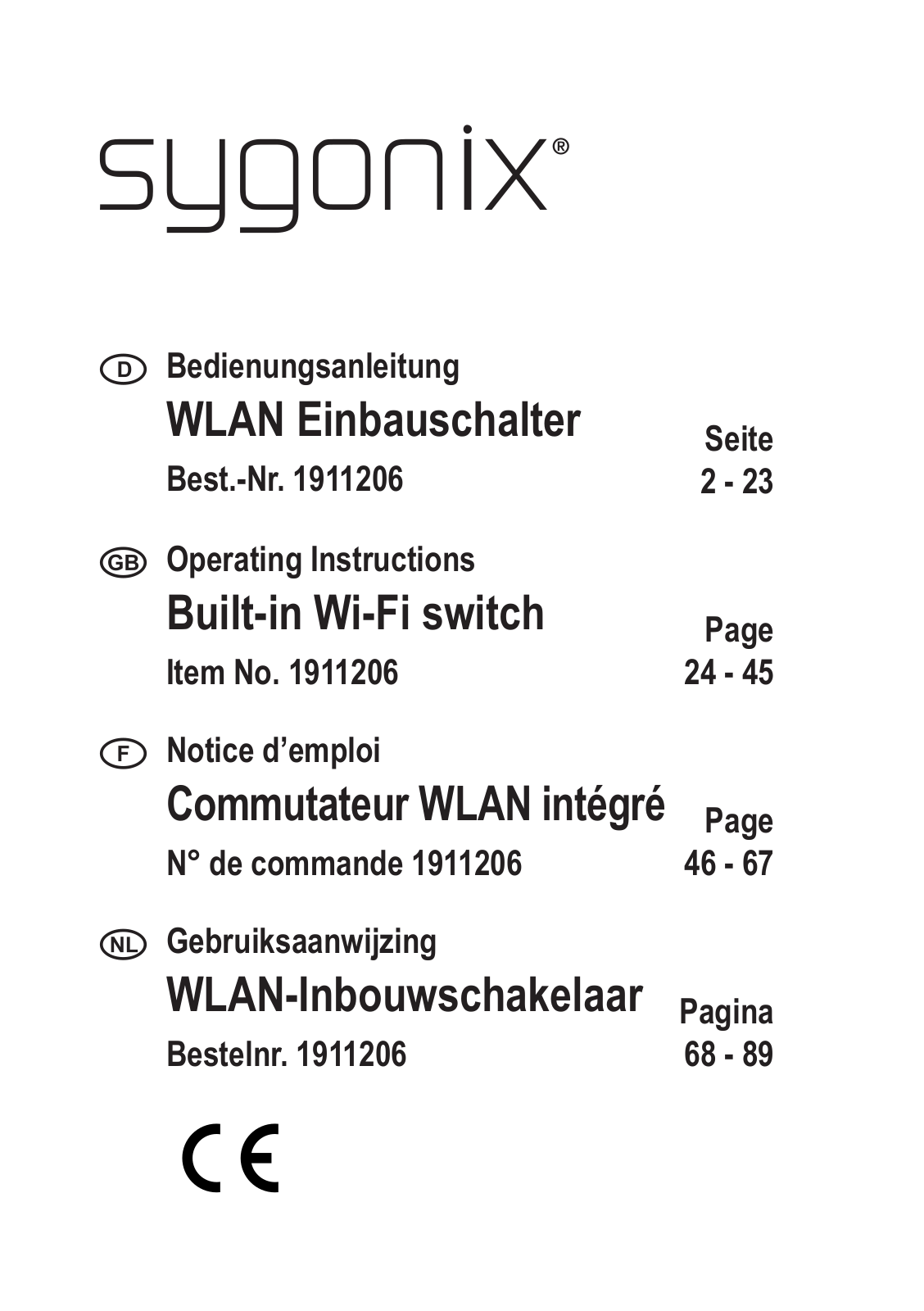 Sygonix SY-3822412 User guide