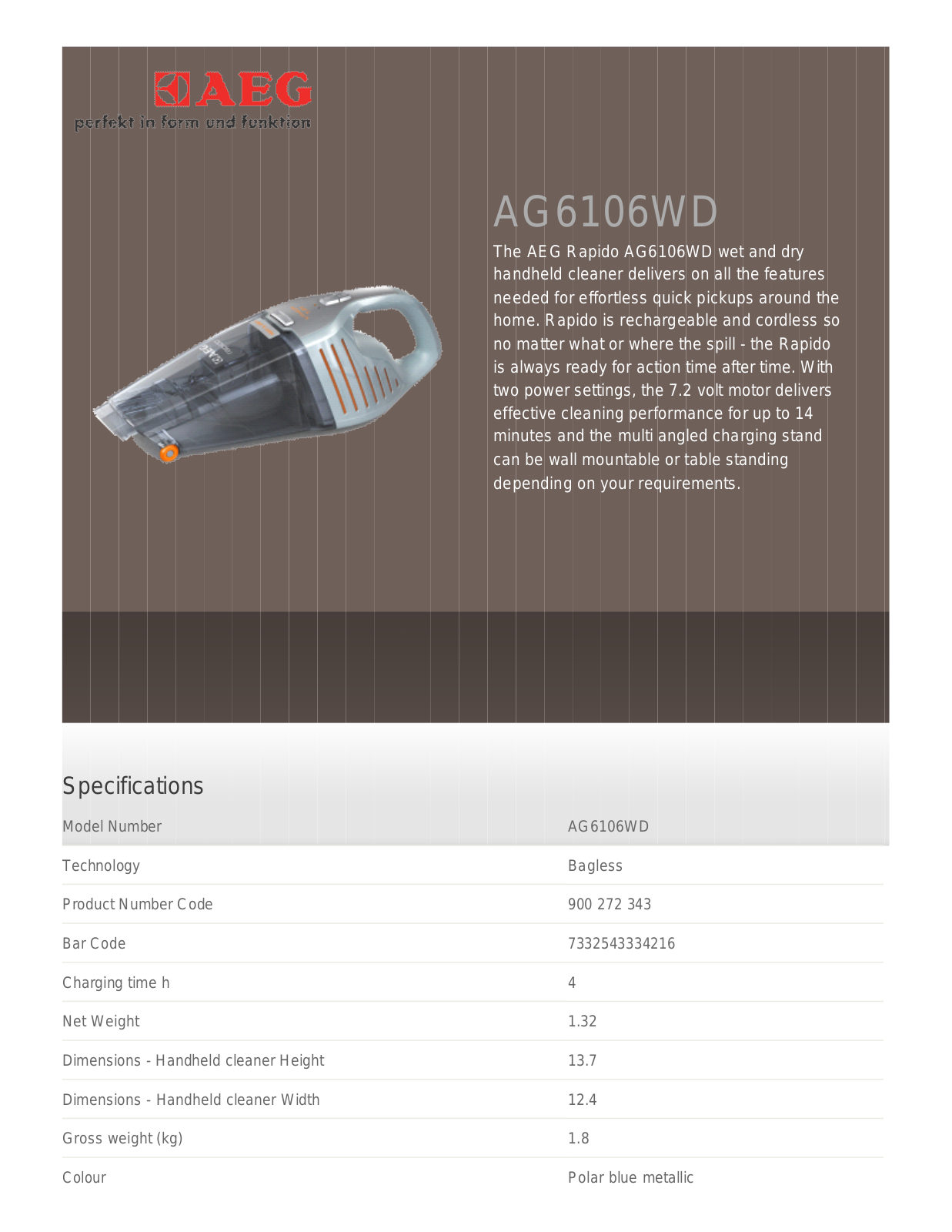 AEG AG6106 User Manual