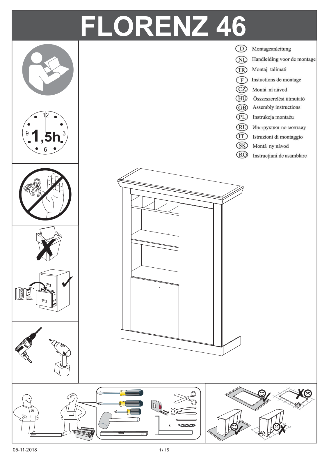 Home affaire Florenz 46 Assembly instructions