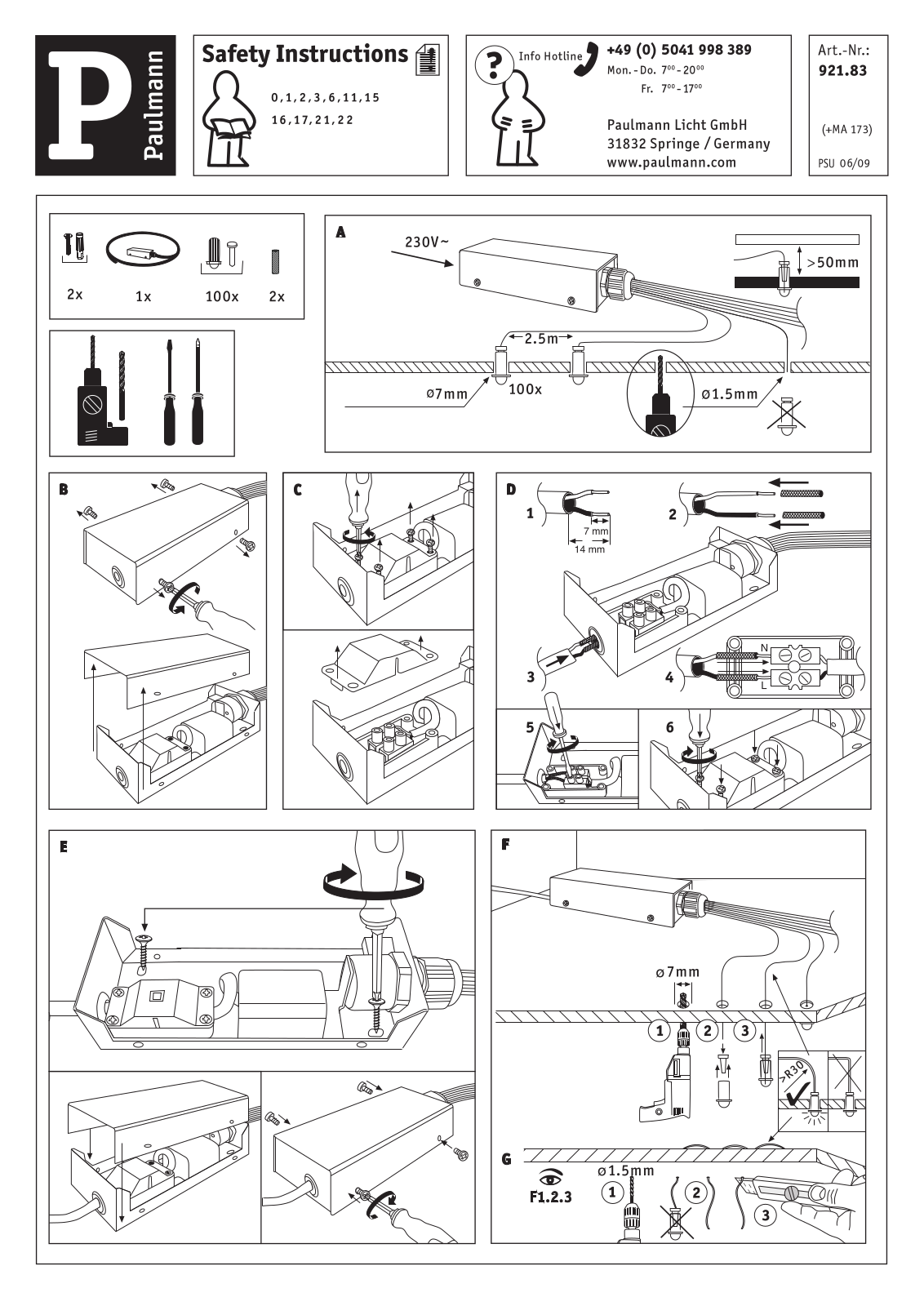 Paulmann 921.83 Safety instructions - ManualMachine.com