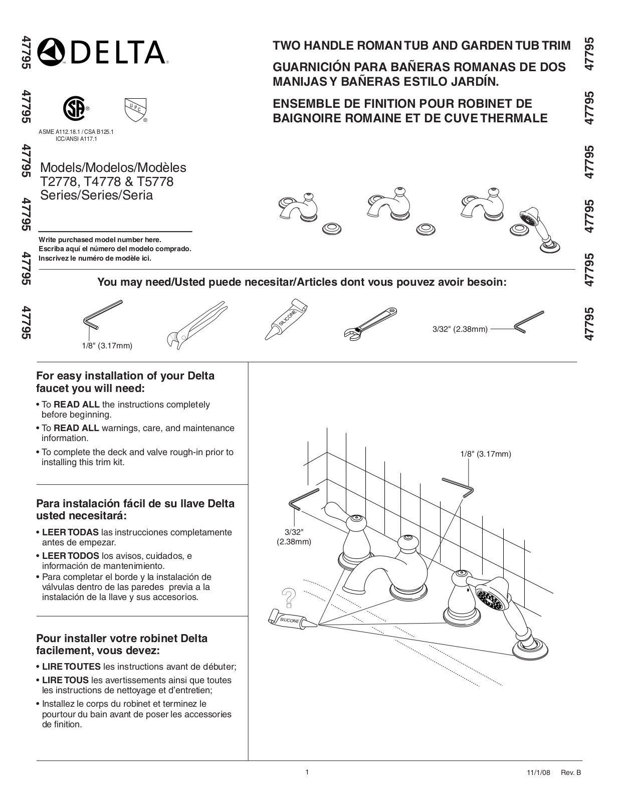 Factory Direct Hardware T2778LHP User Manual