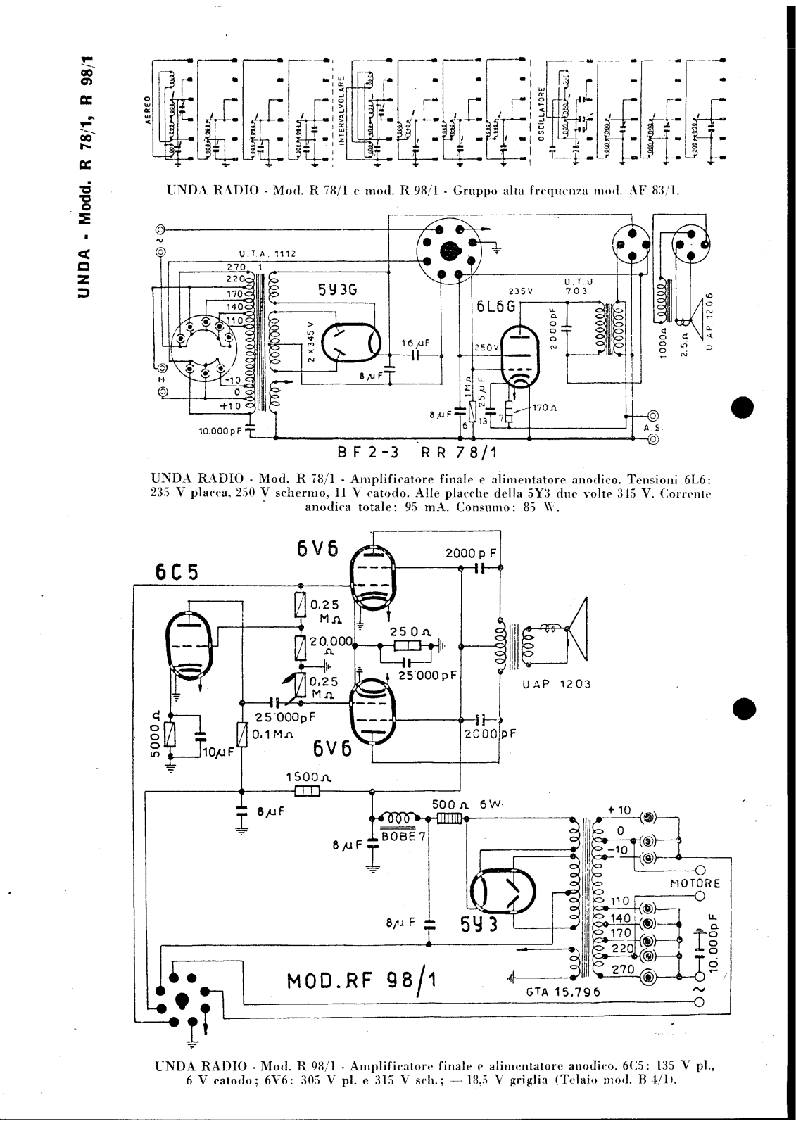 Unda Radio 78 1, 98 1 schematic